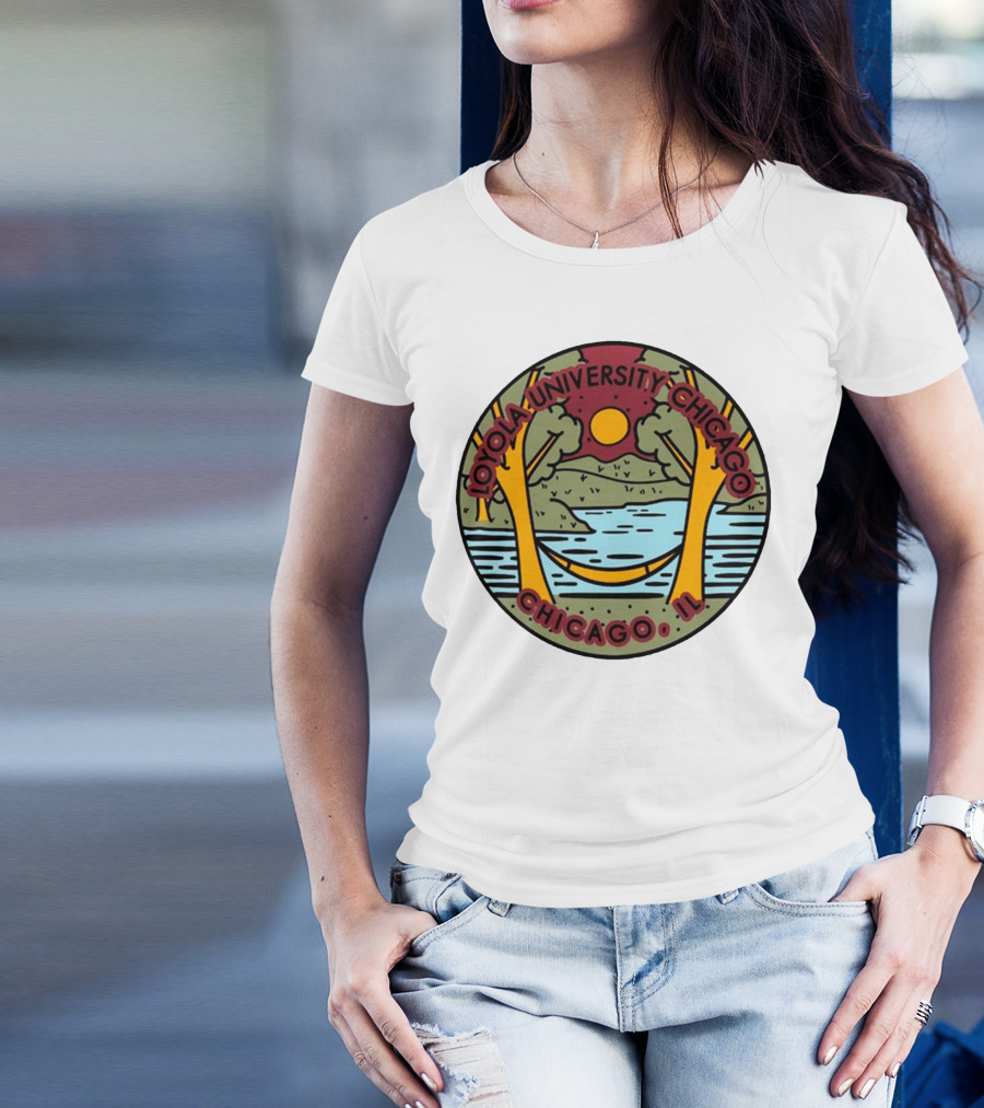 Loyola University Chicago IL Scenic Landscape Ramblers Comfort Colors T-Shirt
