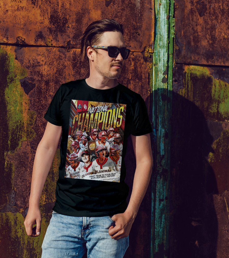 Oklahoma Sooners National Champions First Team To Four-Peat In DI Softball History T-Shirt
