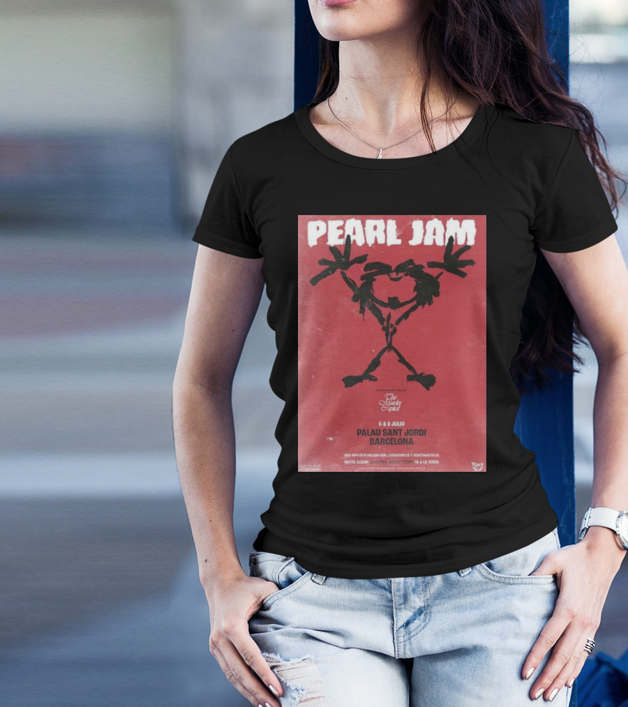 Pearl Jam Barcelona Concert 2024 On 6th And 8th July At Palau Sant Jordi Featuring Nuevo Album Dark Matter T-Shirt