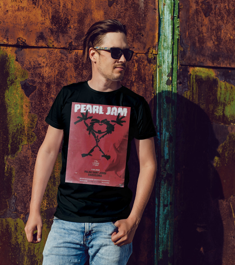 Pearl Jam Barcelona Concert 2024 On 6th And 8th July At Palau Sant Jordi Featuring Nuevo Album Dark Matter T-Shirt