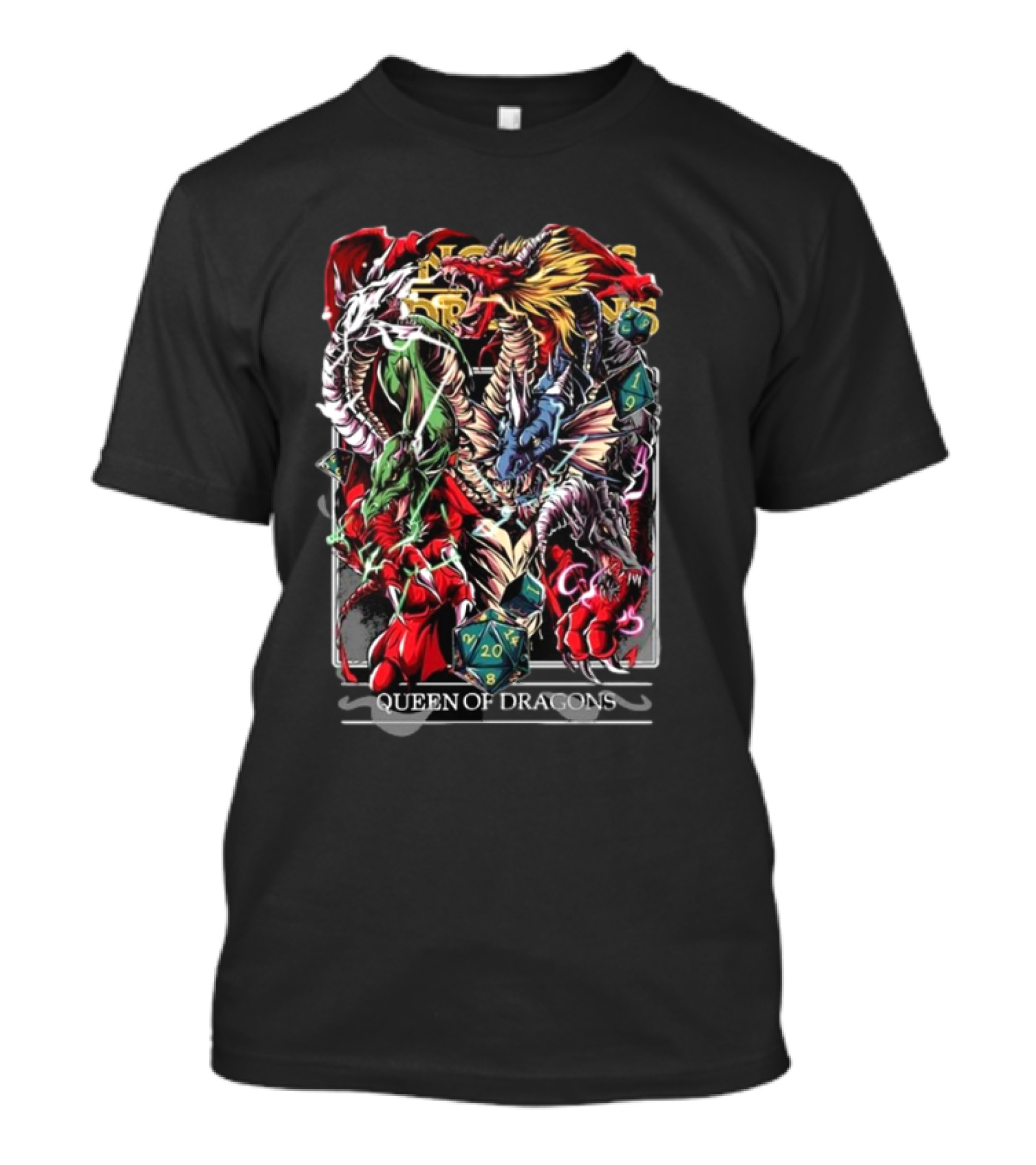 Queen Of Dragons Mythical Beasts D20 Dice T-Shirt