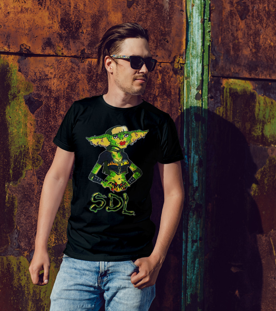 Steph De Lander SDL Gremlin Character In Punk T-Shirt