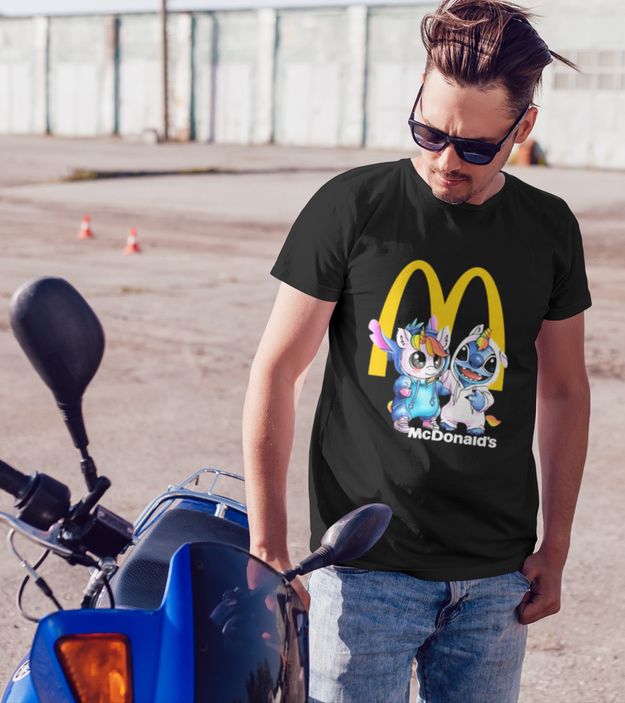 Stitch Unicorn McDonald’s 2024 Burger Fan Duo Fun T-Shirt