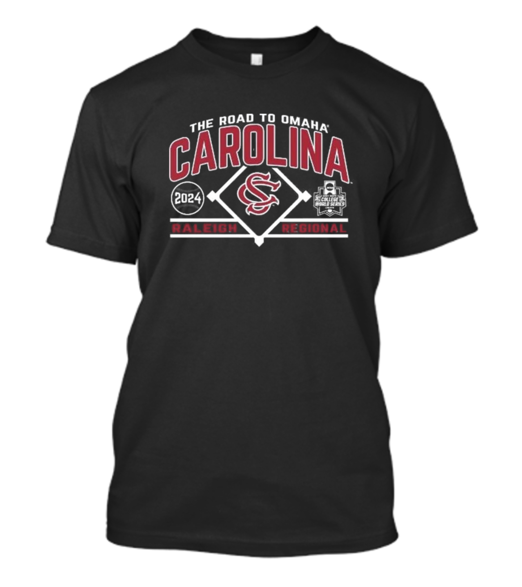 Carolina Baseball 2024 Road To Omaha Raleigh Regional College World Series T-Shirt