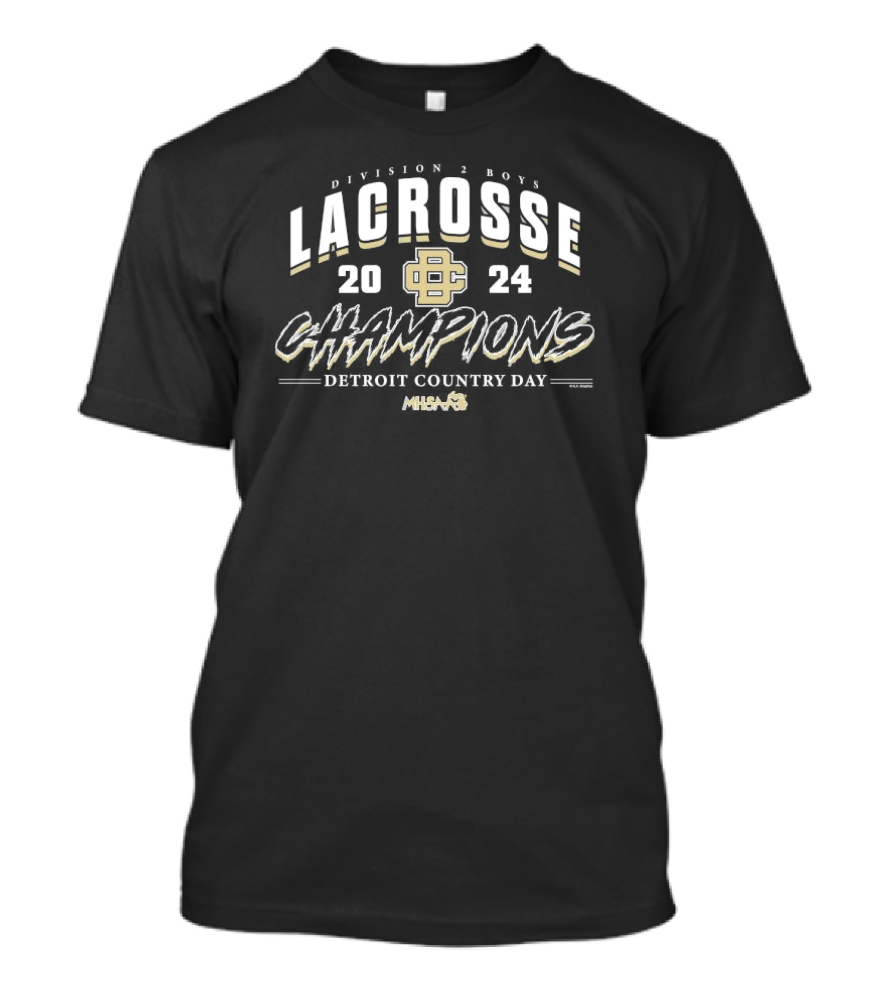 Detroit Country Day 2024 MHSAA Division 2 Boys Lacrosse Champions T-Shirt