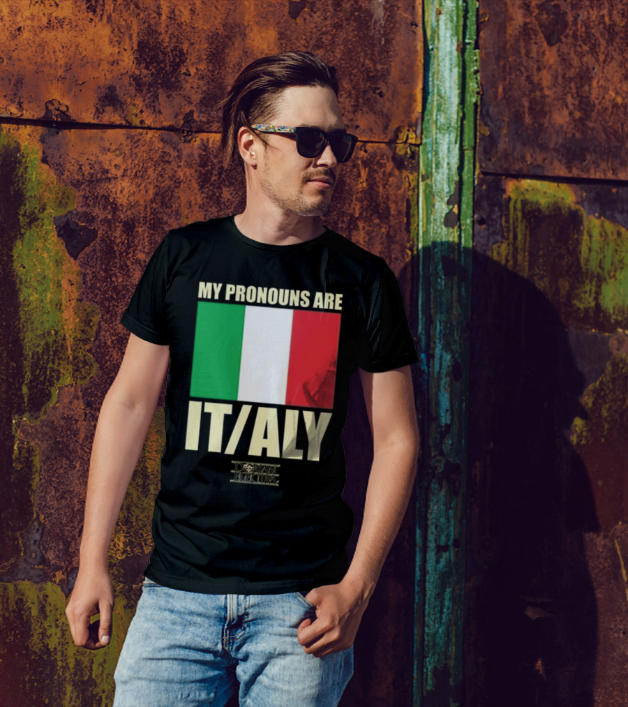 Dorian Electra My Pronouns Are Italy IT/ALY Italian Flag T-Shirt