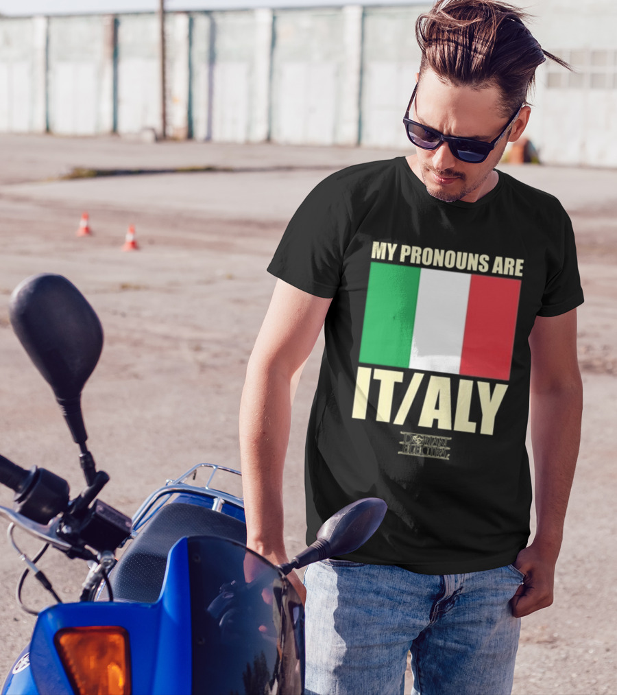 Dorian Electra My Pronouns Are Italy IT/ALY Italian Flag T-Shirt
