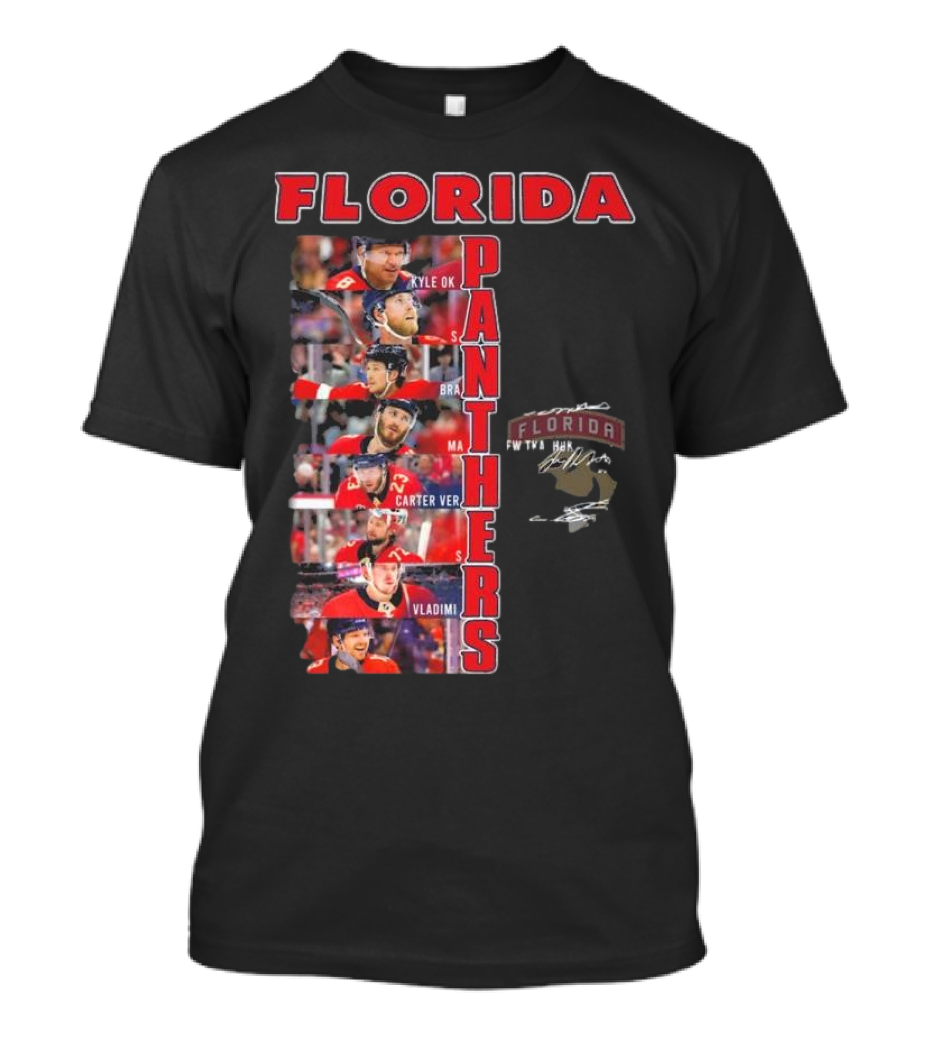 Florida Panthers Signatures 2024 Florida Panthers Hockey Team Players T-Shirt