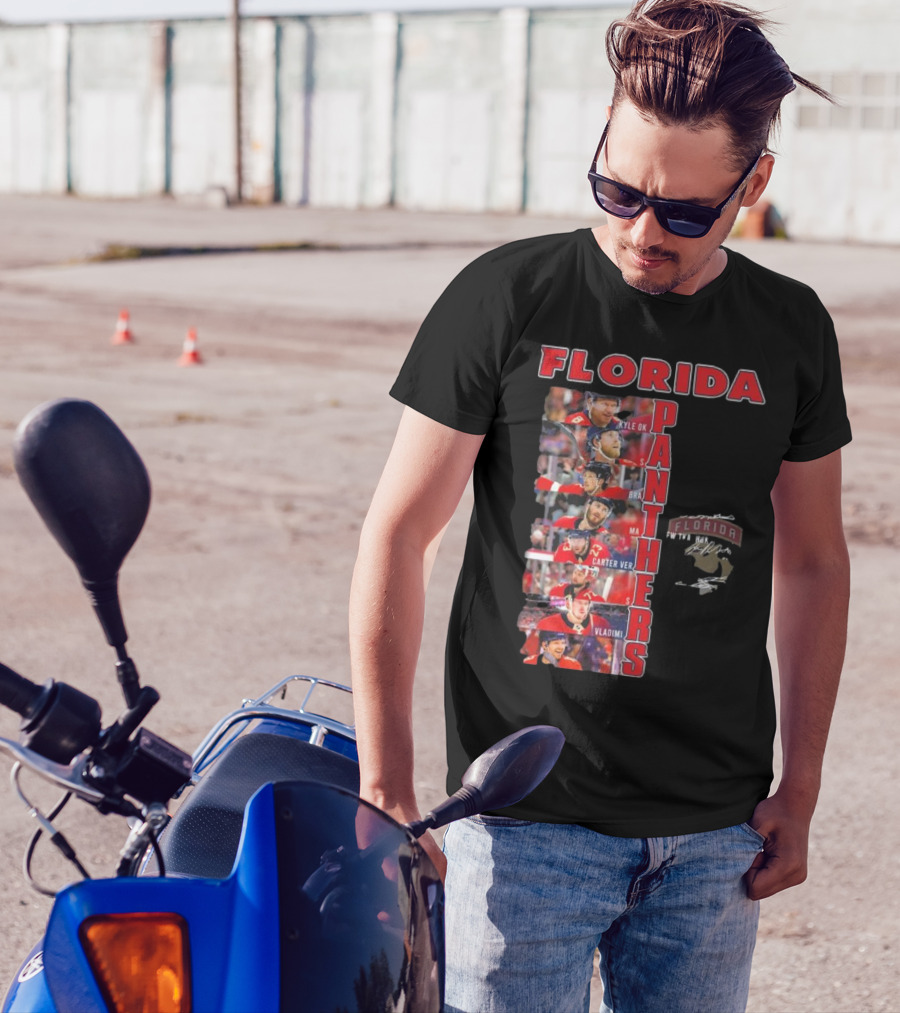 Florida Panthers Signatures 2024 Florida Panthers Hockey Team Players T-Shirt