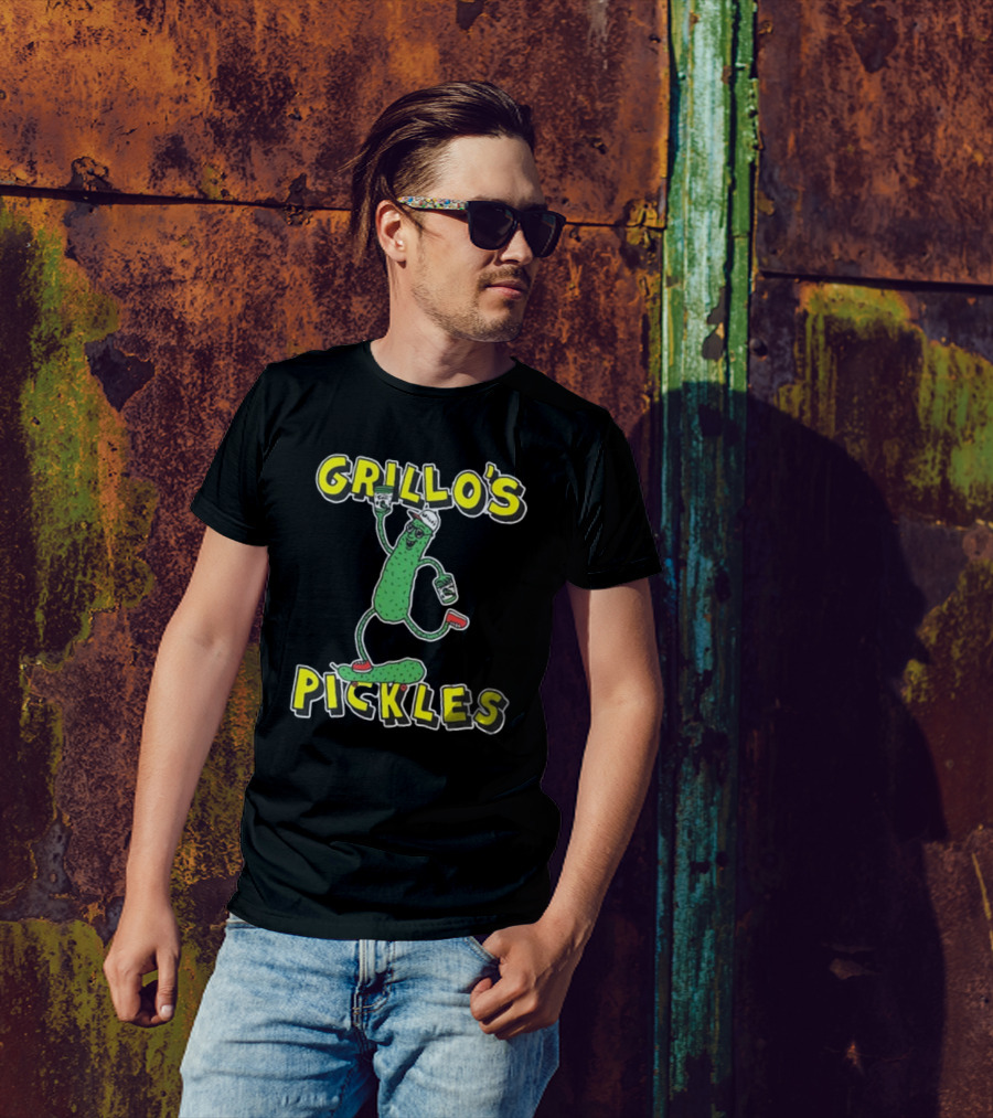 Grillo's Pickles Skateboarding Pickle Man Mike Lottie X Grillo’s T-Shirt