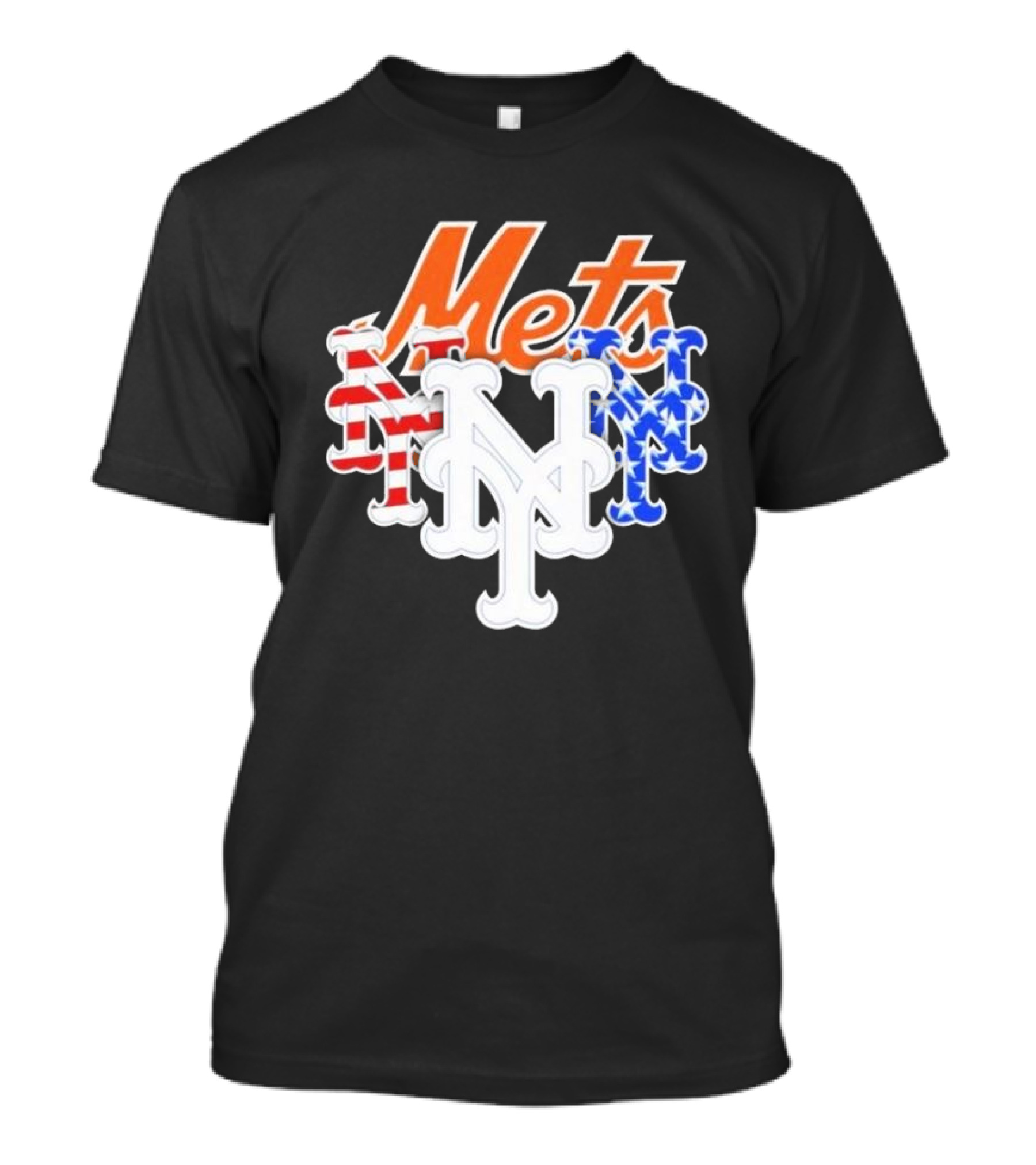 New York Mets American Flag Colors 4th Of July T-Shirt