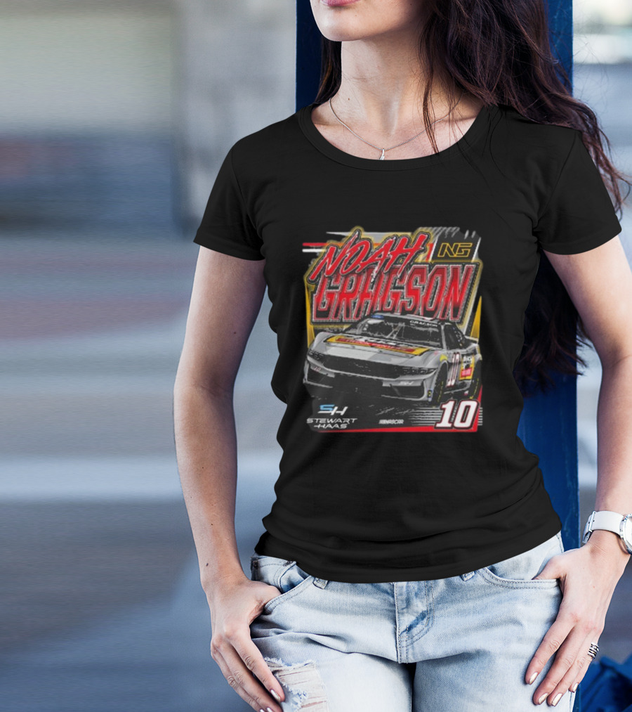 Noah Gragson 2024 Stewart-Haas Racing 10 Car Design With Rush Truck Centers Branding T-Shirt
