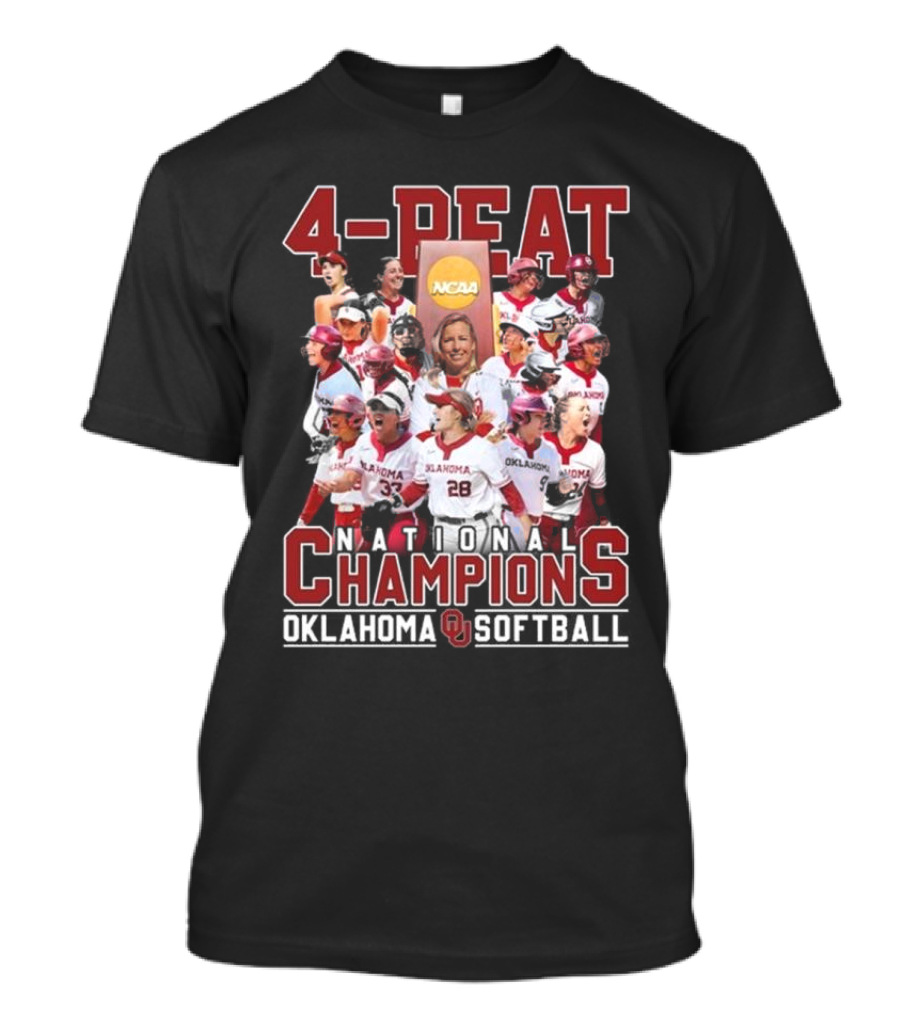 Oklahoma Sooners Softball 4-Peat NCAA National Champions T-Shirt