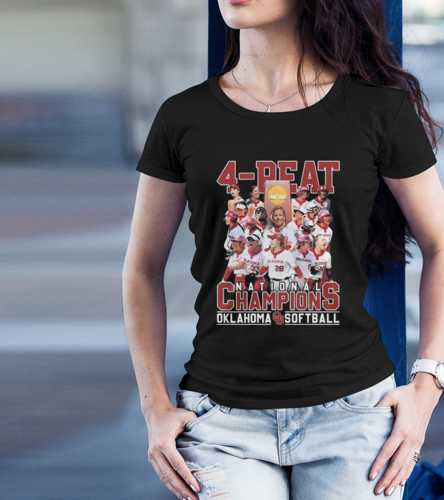 Oklahoma Sooners Softball 4-Peat NCAA National Champions T-Shirt