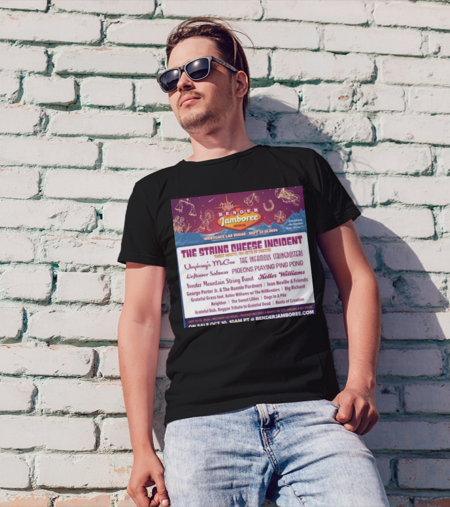 Vegas Bender Jamboree Westgate Las Vegas Sept 12-15 2024 The String Cheese Incident Six Sets Umphrey's McGee Infamous Stringdusters Pigeons Playing Ping Pong T-Shirt