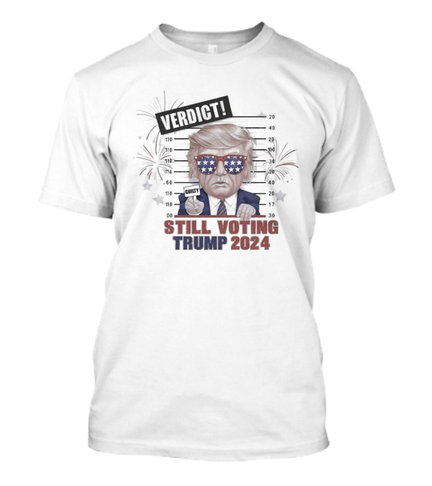 Verdict Guilty Still Voting Trump 2024 Retro Mugshot T-Shirt