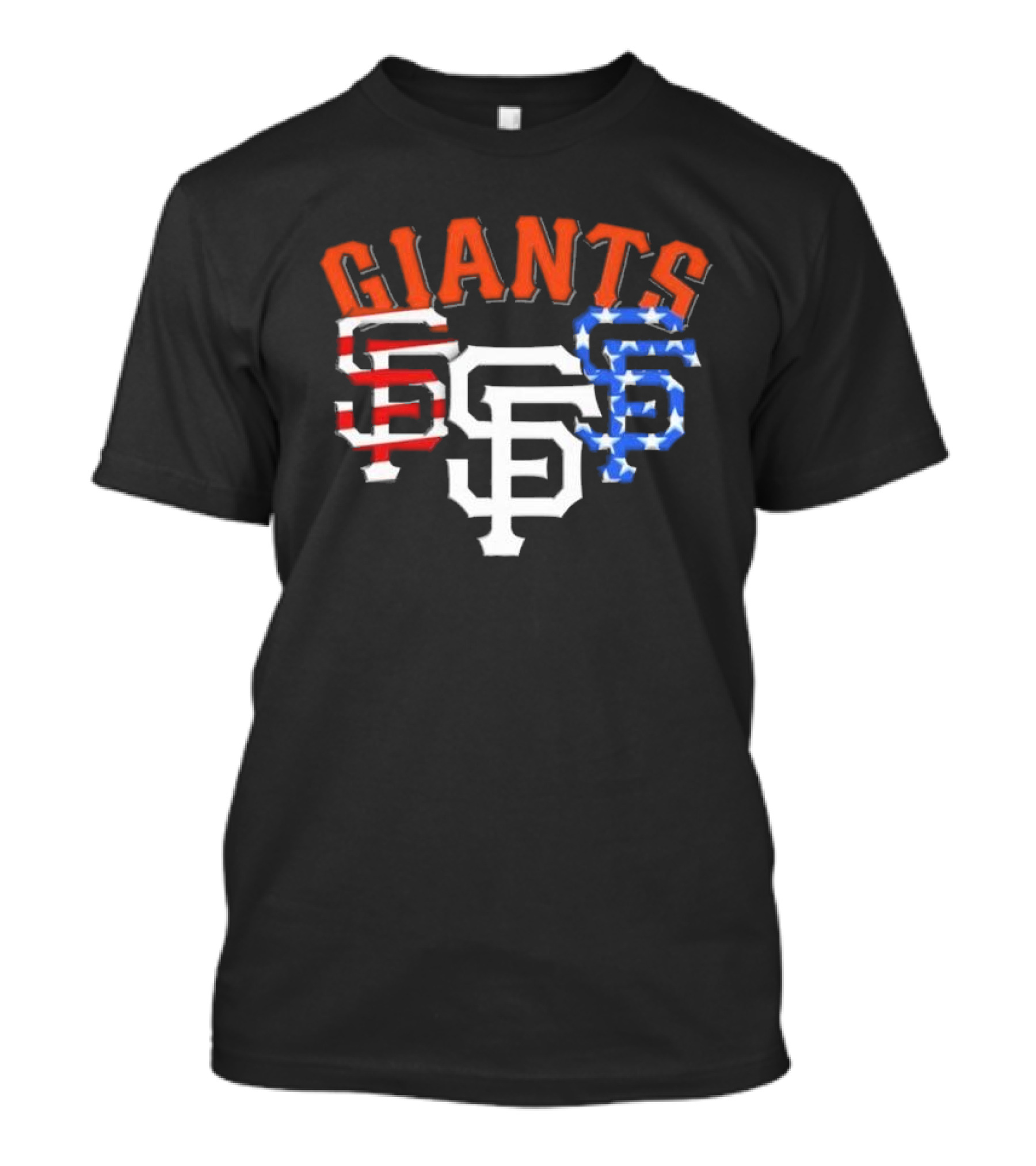 San Francisco Giants SF Logos American Flag Stars Stripes 4th Of July T-Shirt