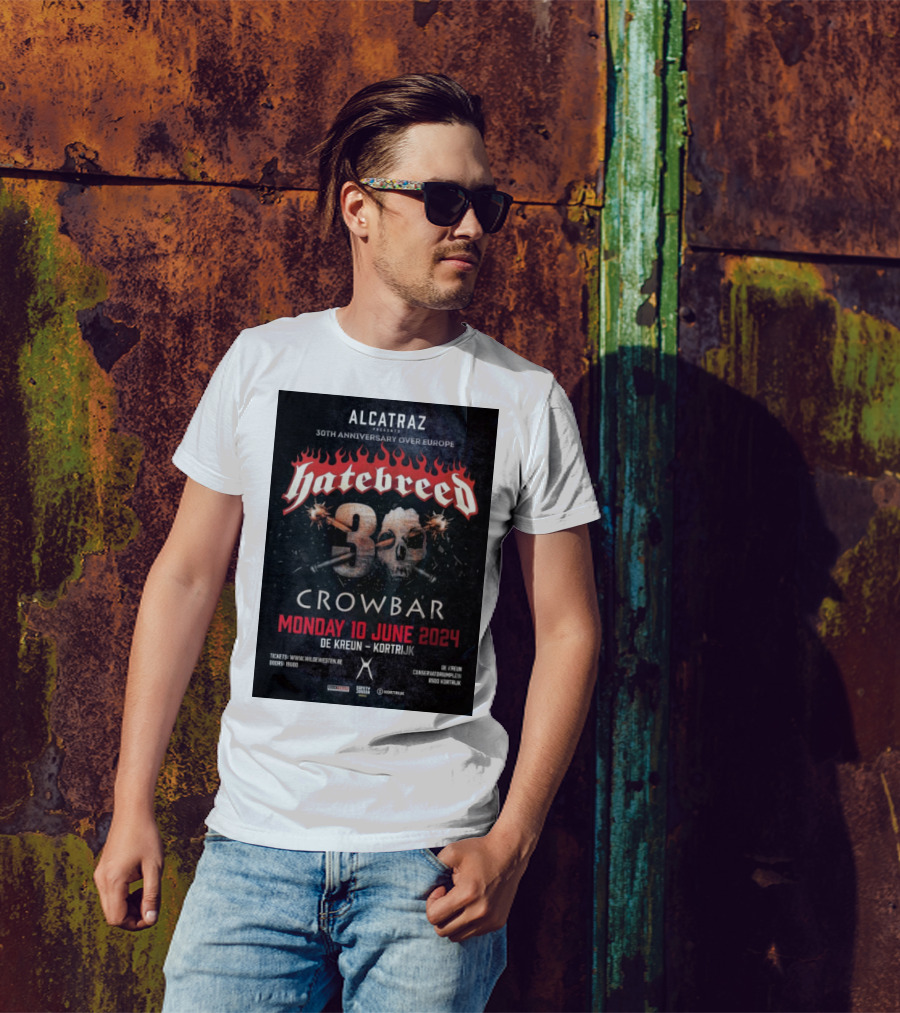 Alcatraz Presents Hatebreed 30th Anniversary Over Europe Crowbar 10 June 2024 De Kreun Kortrijk T-Shirt