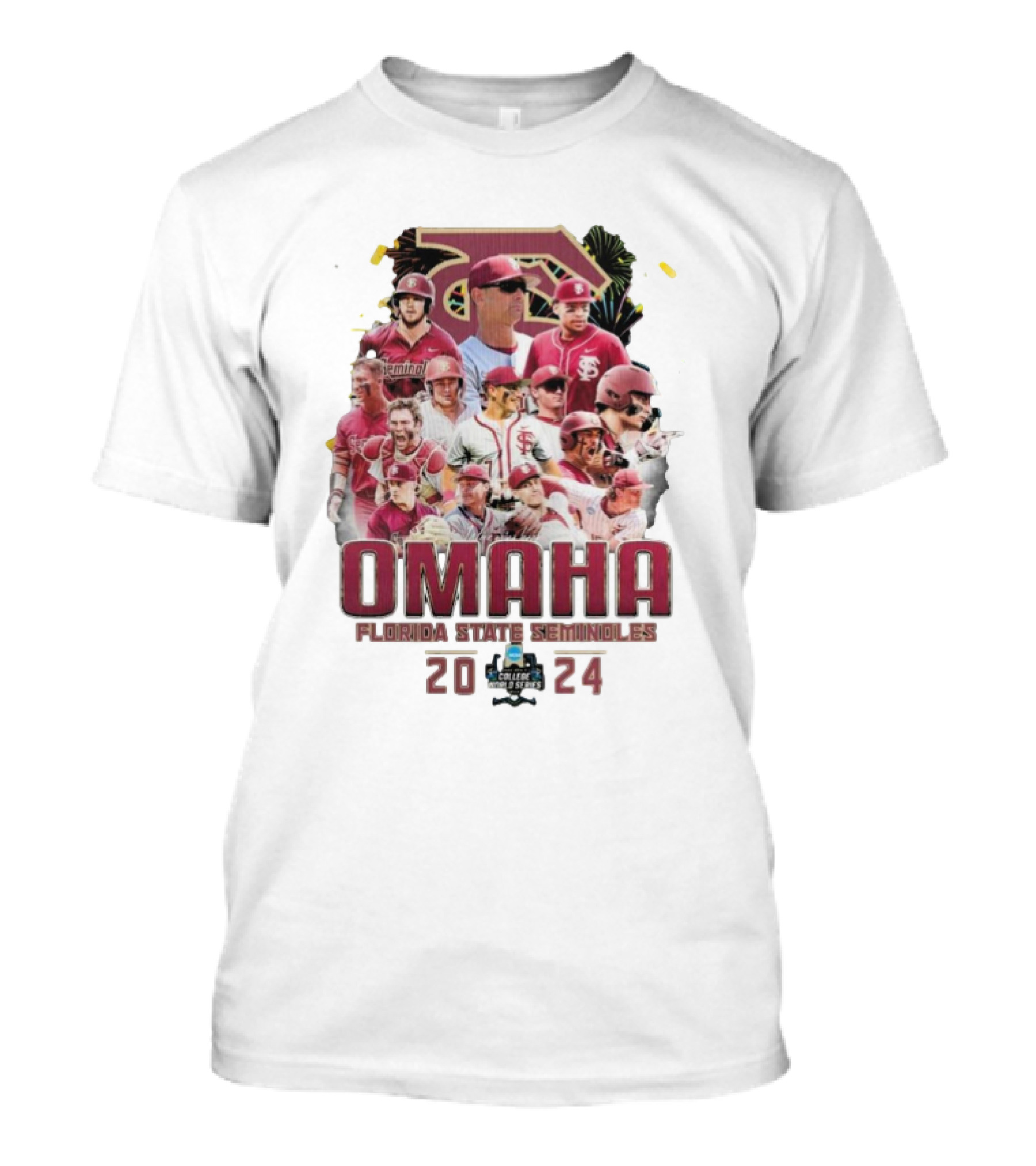 Omaha Florida State Seminoles 2024 College World Series Baseball Team Players T-Shirt
