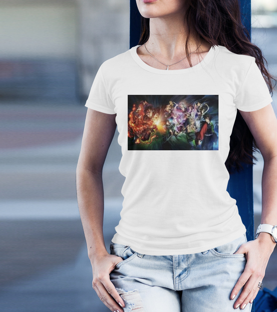 Demon Slayer Kimetsu No Yaiba Epic Hashira Training Battle Scene T-Shirt