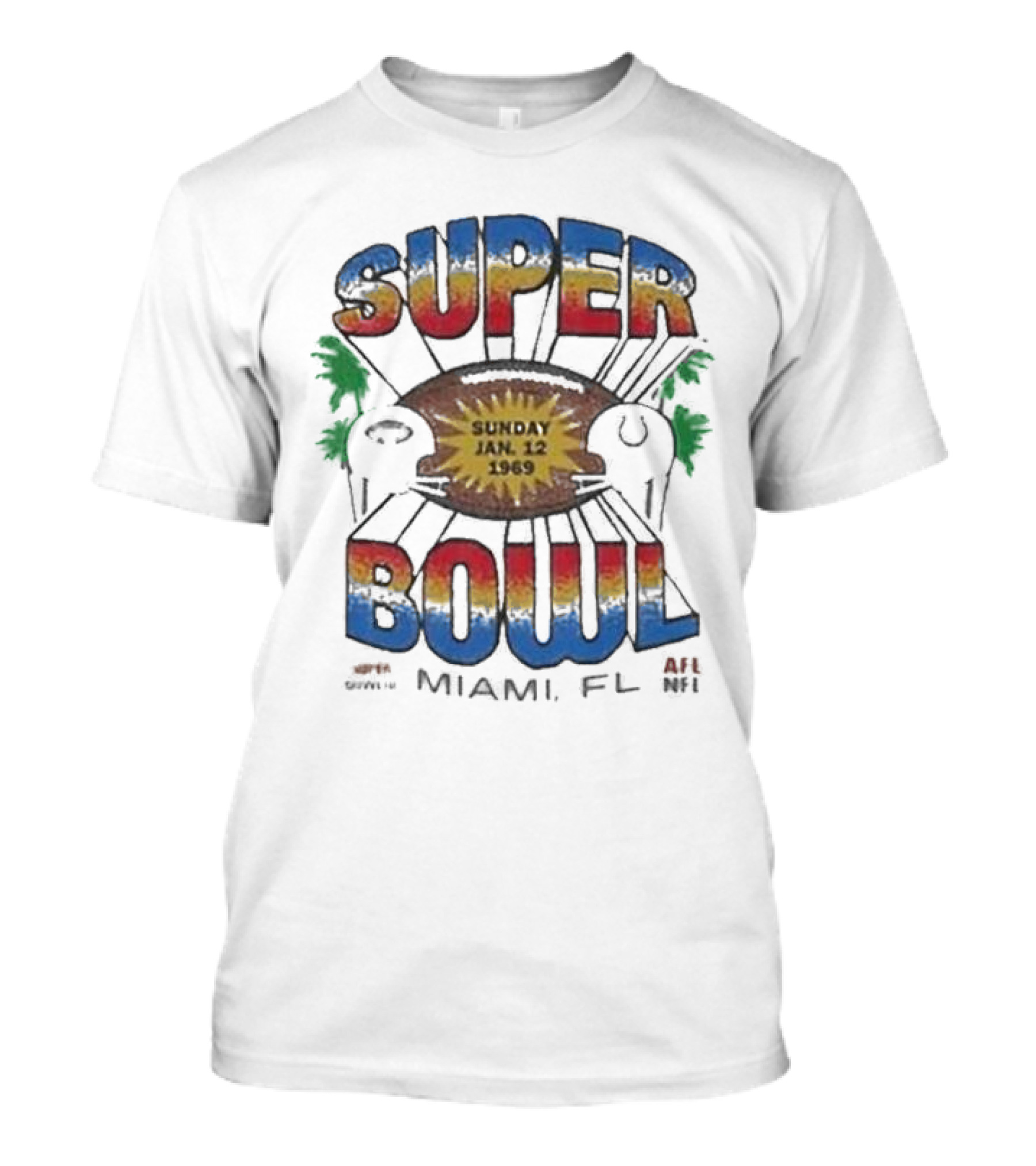 Super Bowl III New York Jets Vs Indianapolis Colts January 12 1969 Miami AFL T-Shirt