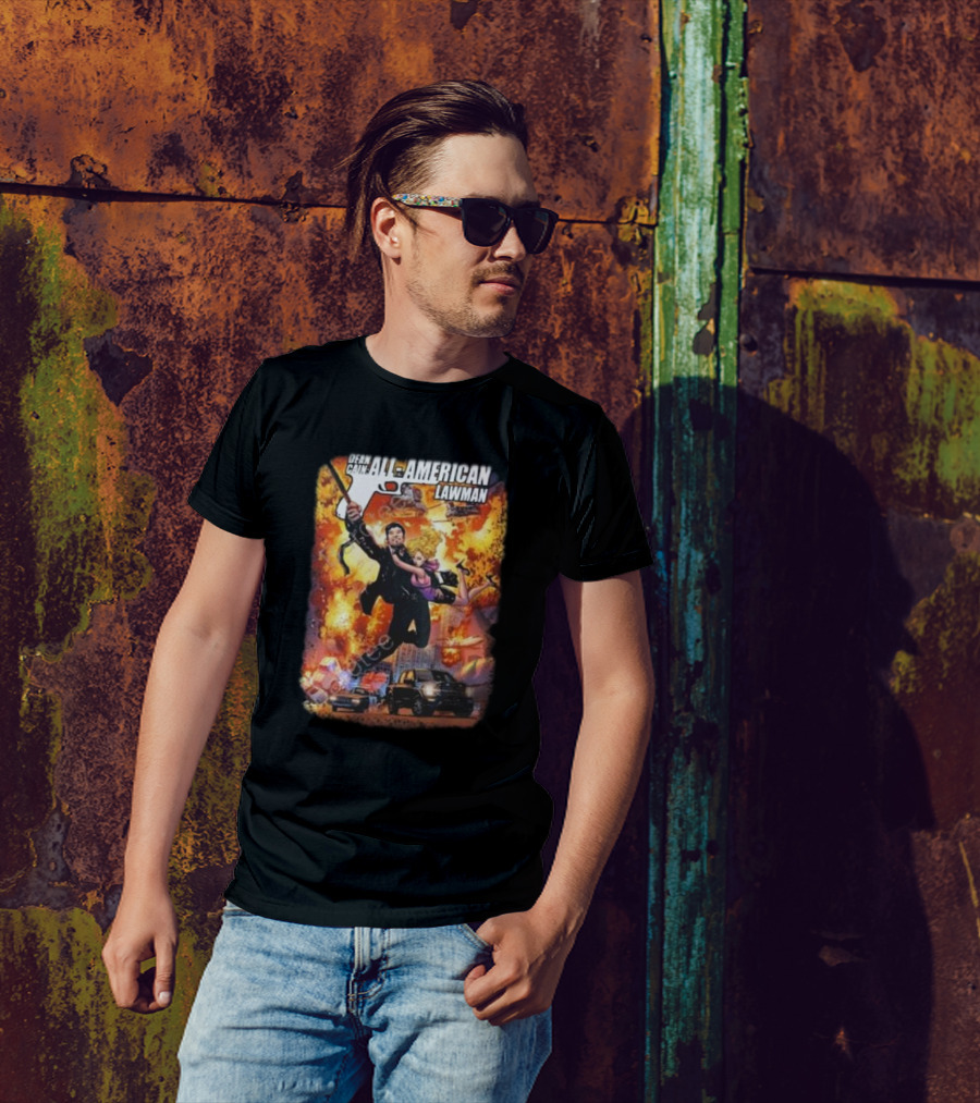 Dean Cain All-American Lawman Explosive Action With Gabe Eltaeb Big Man Comics Influence T-Shirt