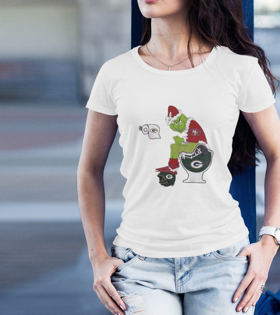 Grinch San Francisco 49ers Toilet Green Bay Packers 2024 Playoffs T-Shirt