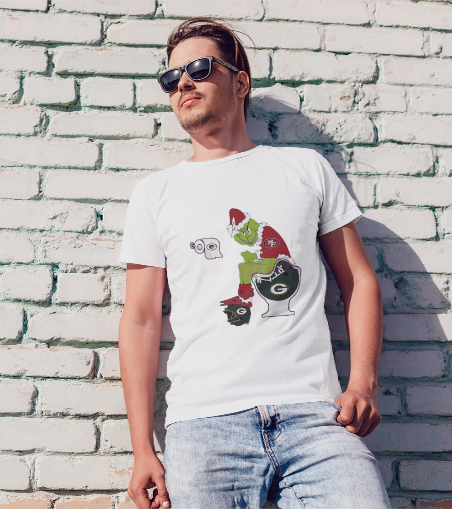 Grinch San Francisco 49ers Toilet Green Bay Packers 2024 Playoffs T-Shirt