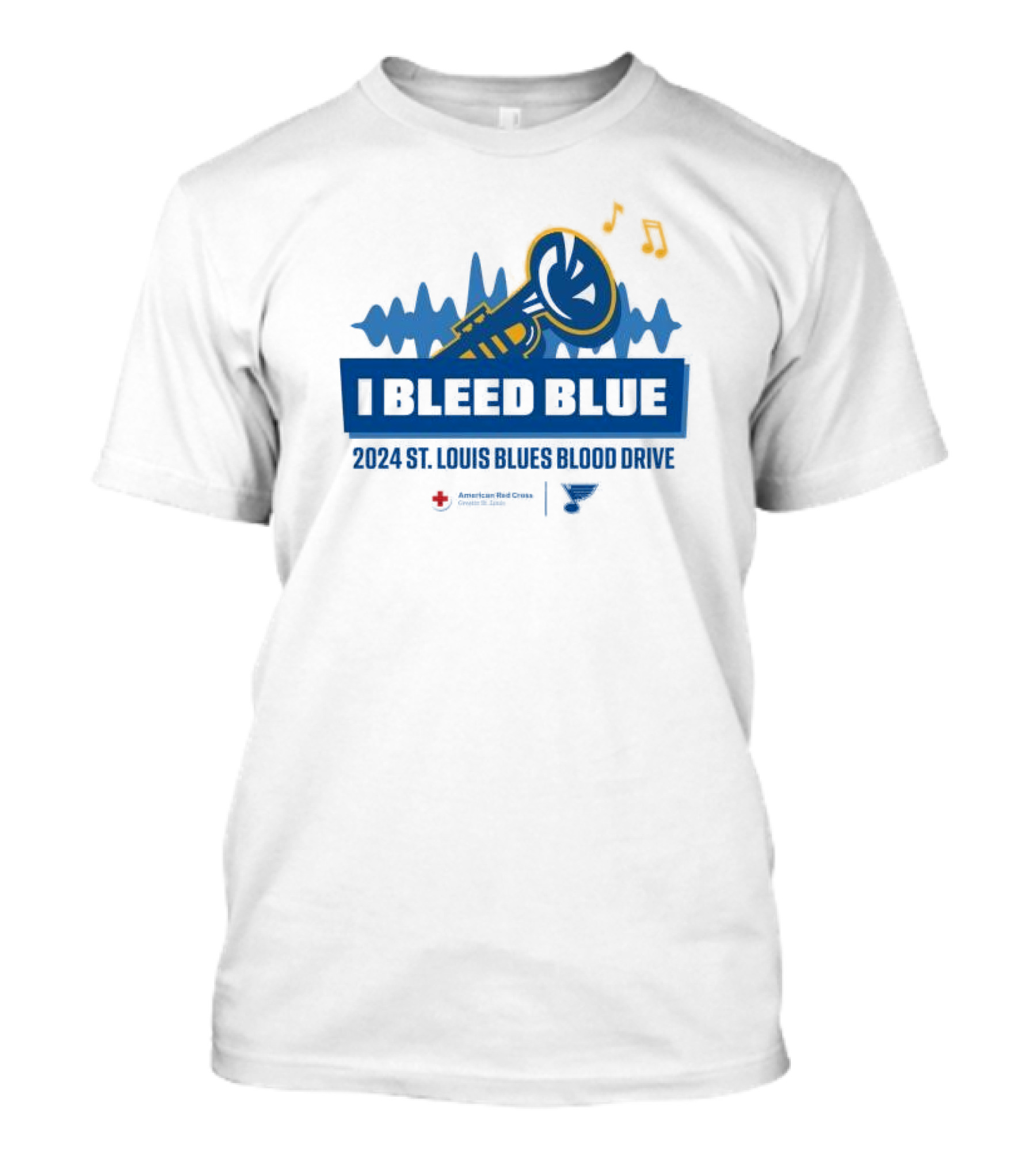 I Bleed Blue St Louis Blues 2024 Blood Drive American Red Cross Initiative T-Shirt