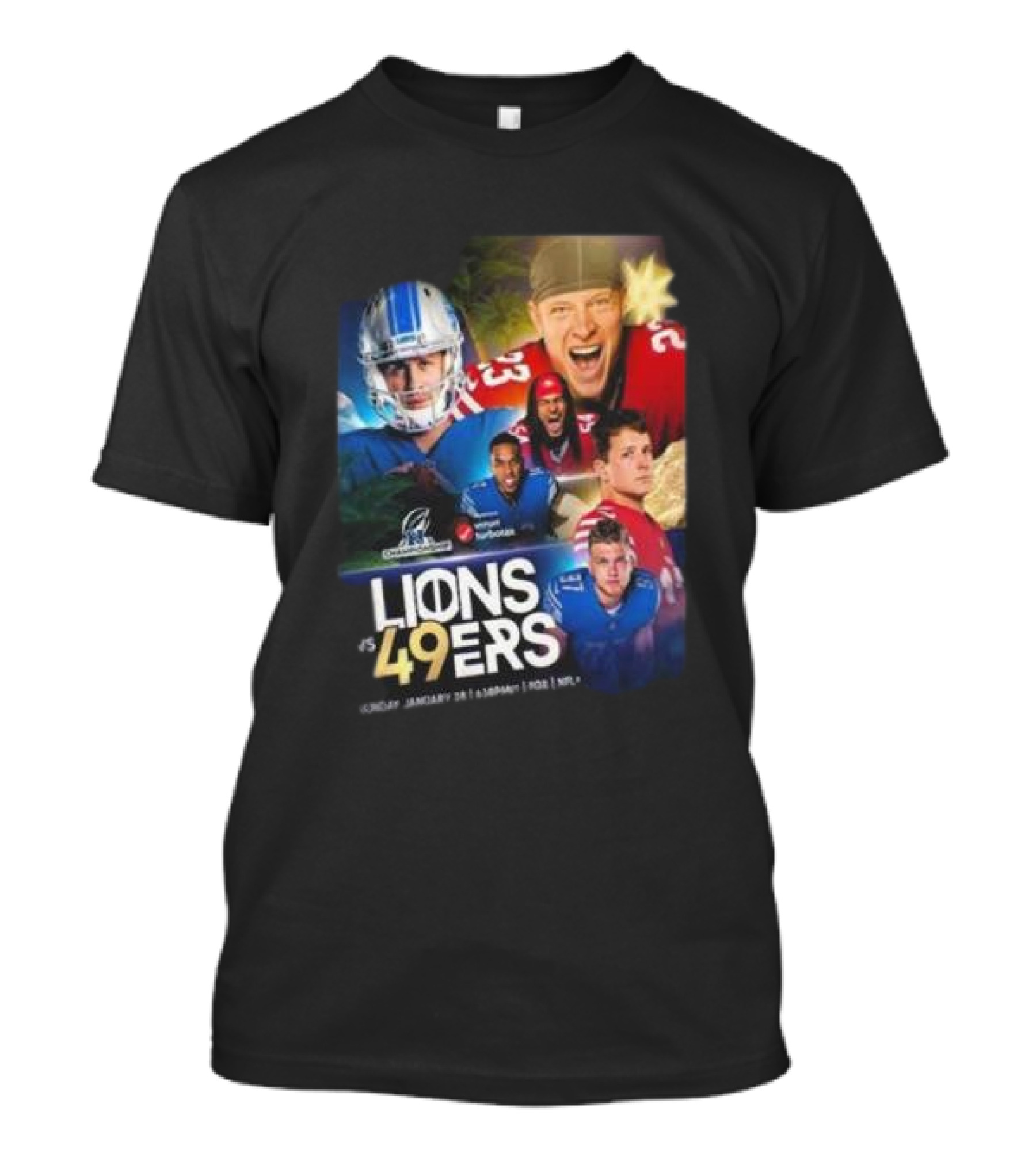 Lions Vs 49ers NFC Championship Set For Sunday January 28 On FOX NFL T-Shirt