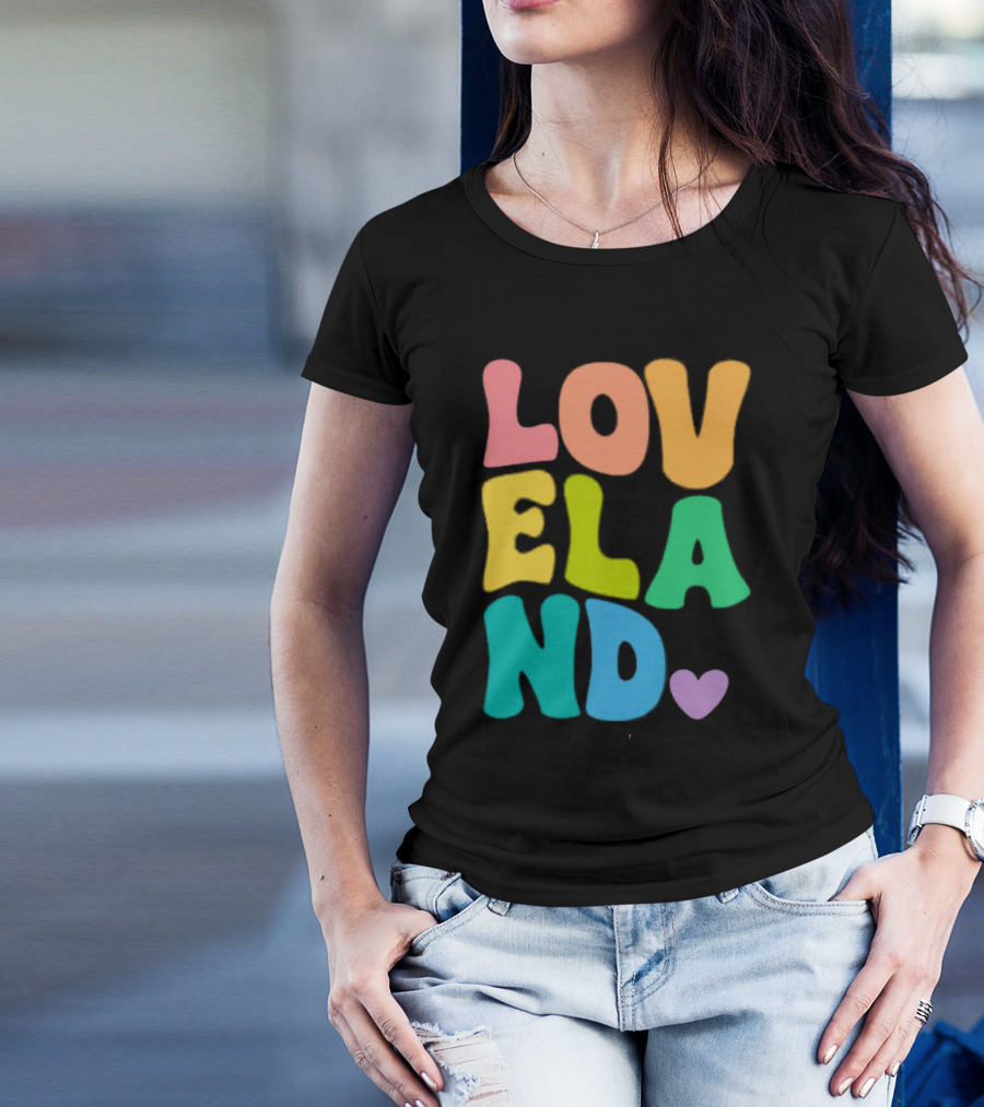 Loveland Rainbow Letters With Heart T-Shirt