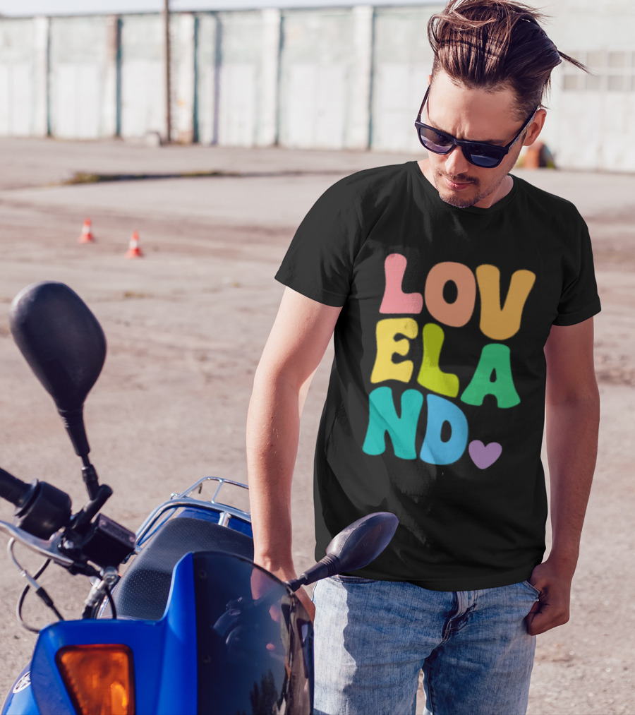 Loveland Rainbow Letters With Heart T-Shirt