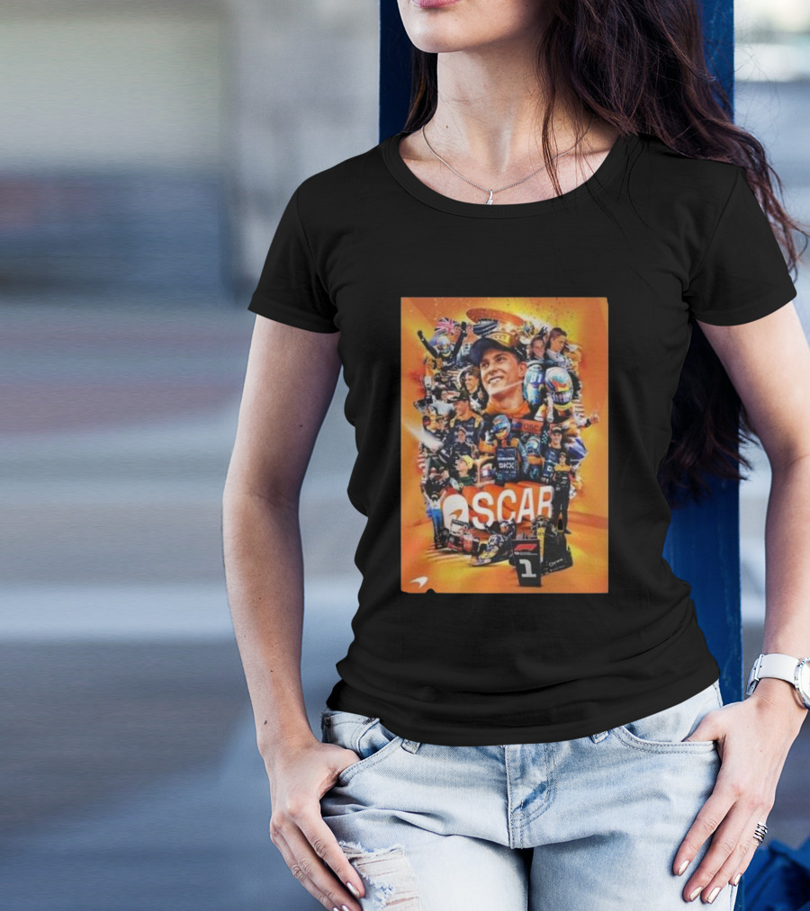 New Year 2024 F1 Oscar Piastri McLaren Season 2 Racing Montage T-Shirt
