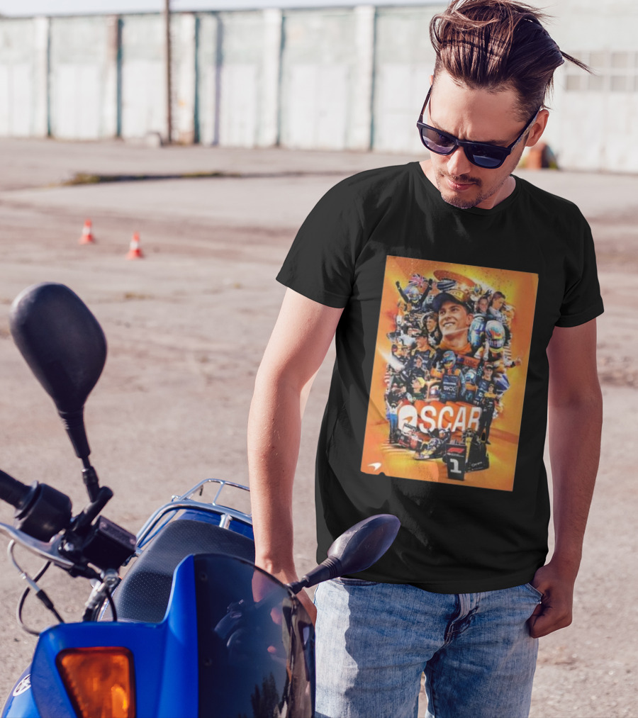 New Year 2024 F1 Oscar Piastri McLaren Season 2 Racing Montage T-Shirt