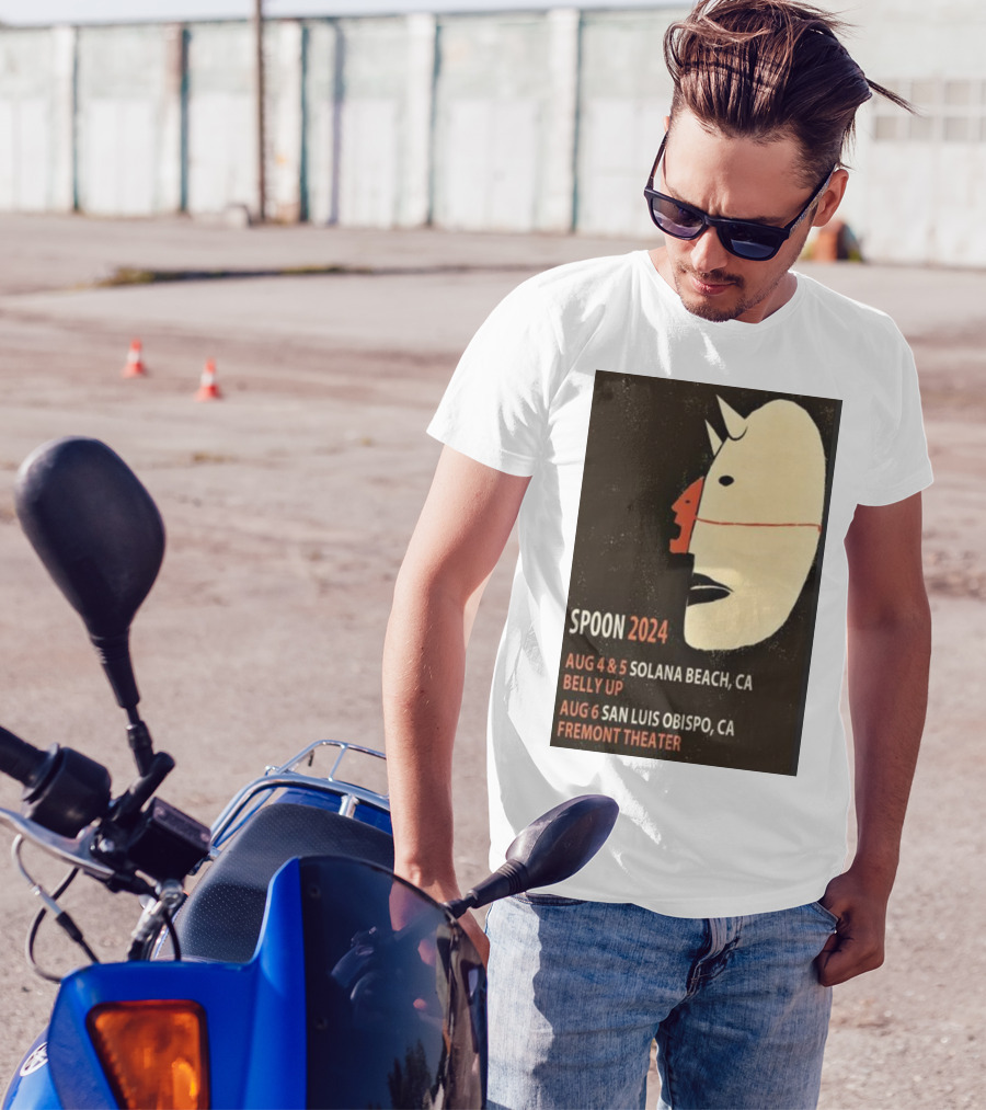 Spoon 2024 Aug 4-5 Solana Beach CA Belly Up Aug 6 San Luis Obispo Fremont Theater T-Shirt