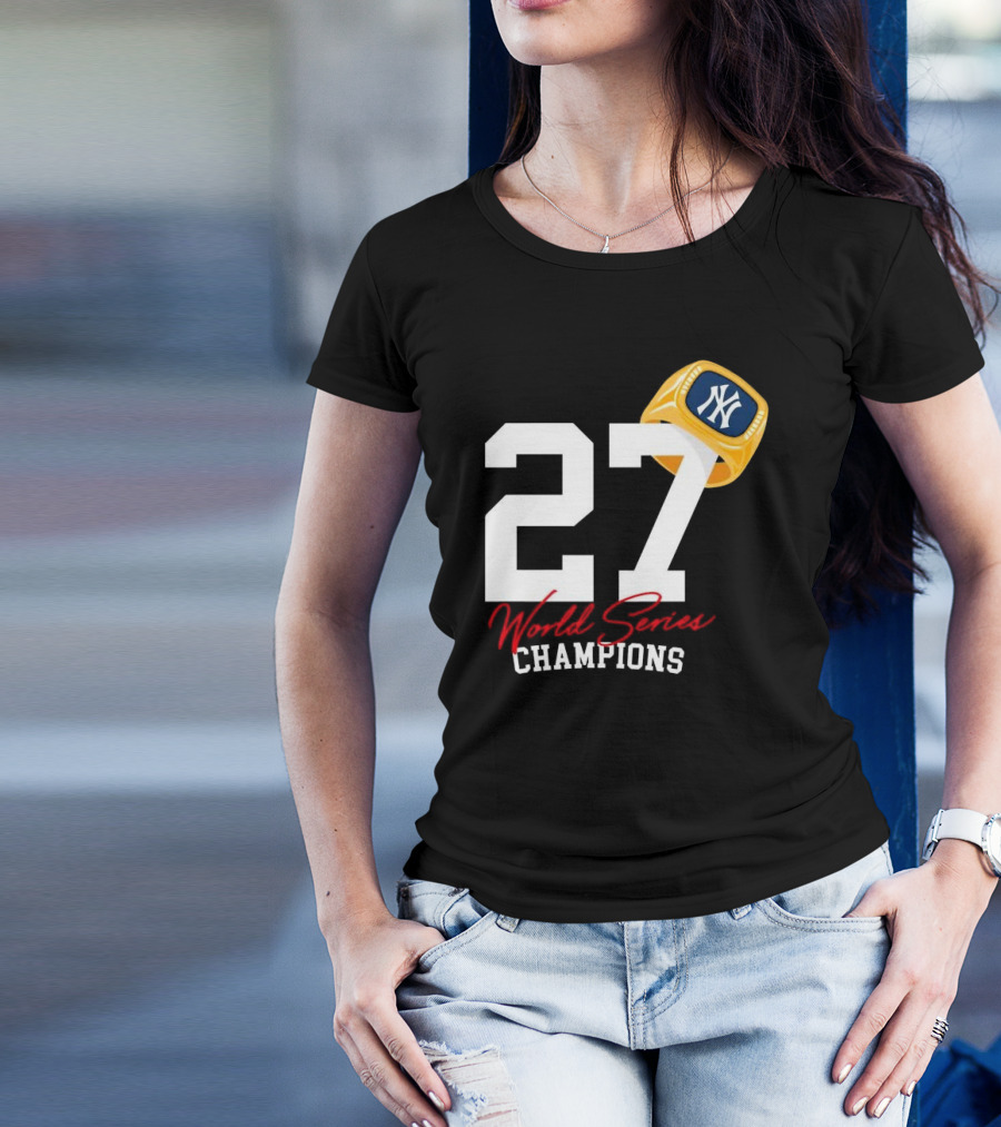 World Series Champions 27 New York Yankees Ring T-Shirt