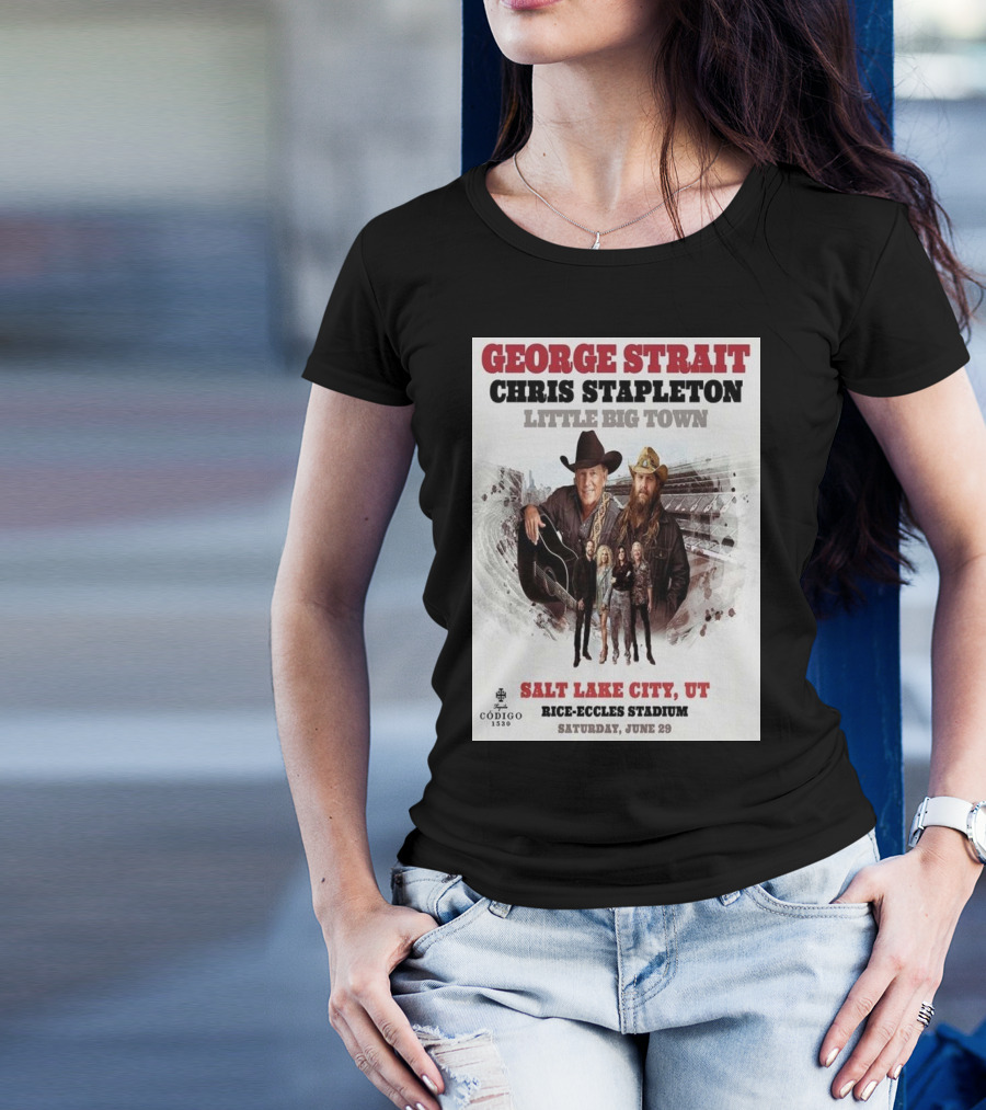 George Strait Chris Stapleton Little Big Town Salt Lake City UT Rice-Eccles Stadium Saturday June 29 T-Shirt