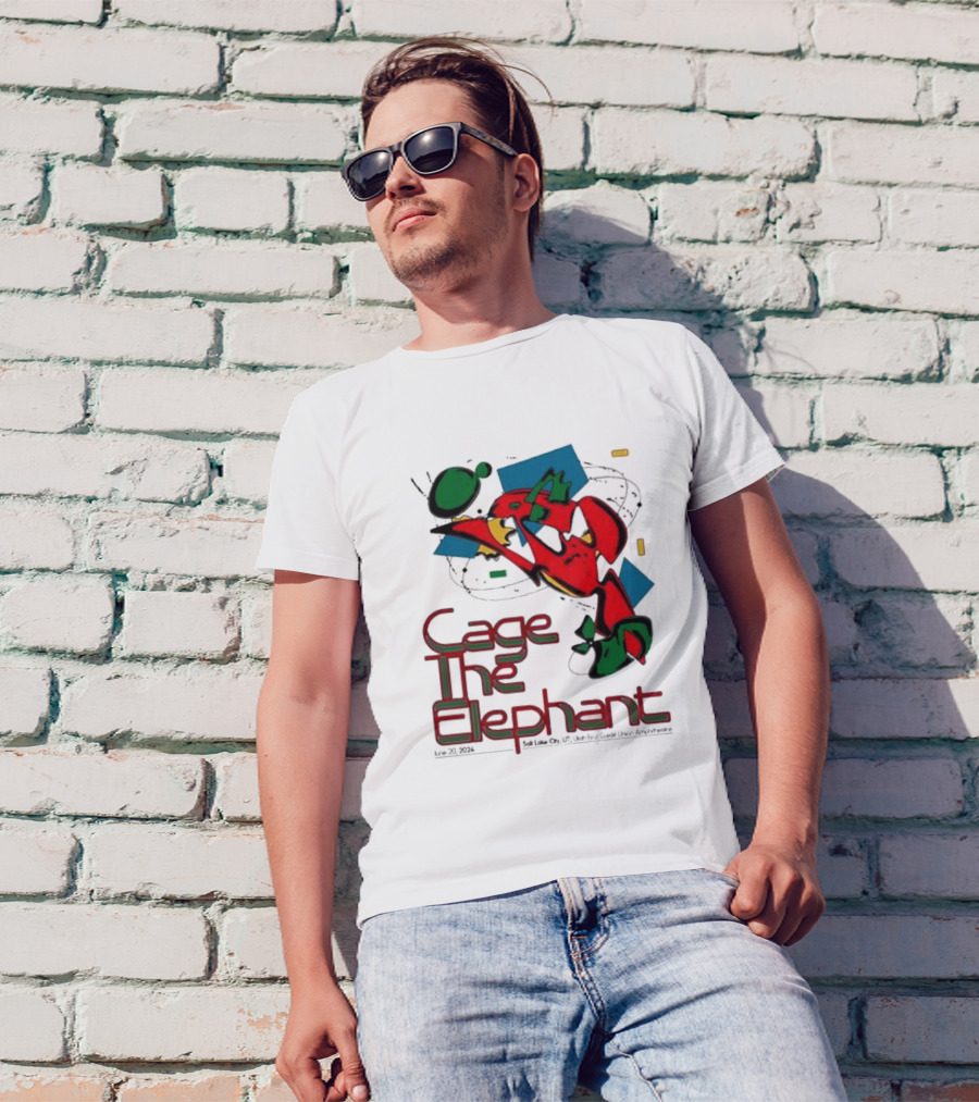 Cage The Elephant Salt Lake City Utah First Credit Union Amphitheatre June 20 Colorful Abstract T-Shirt