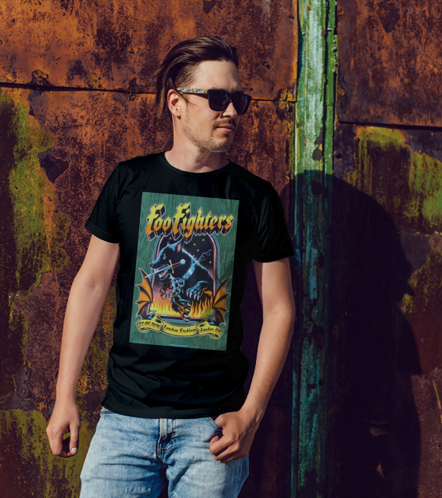 Foo Fighters 22.06.2024 London Stadium UK Wolf And Flames T-Shirt