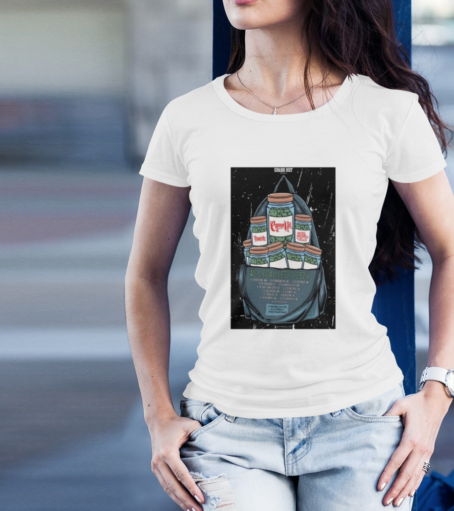 Cheba Hut Cypress Hill We Legalized It 2024 Tour Dates And Locations T-Shirt