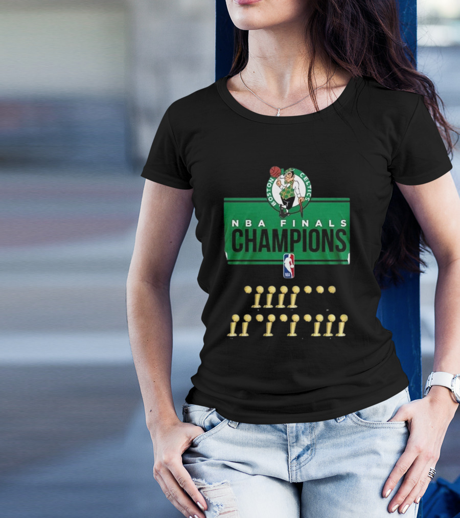 Boston Celtics NBA Finals Champions 18 Times Logo T-Shirt