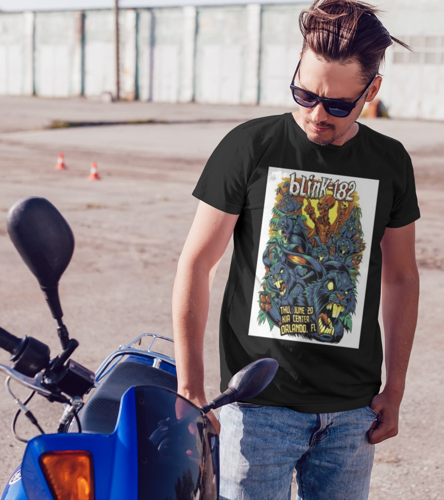 Blink-182 Concert Kia Center Orlando June 20 Colorful Monster T-Shirt