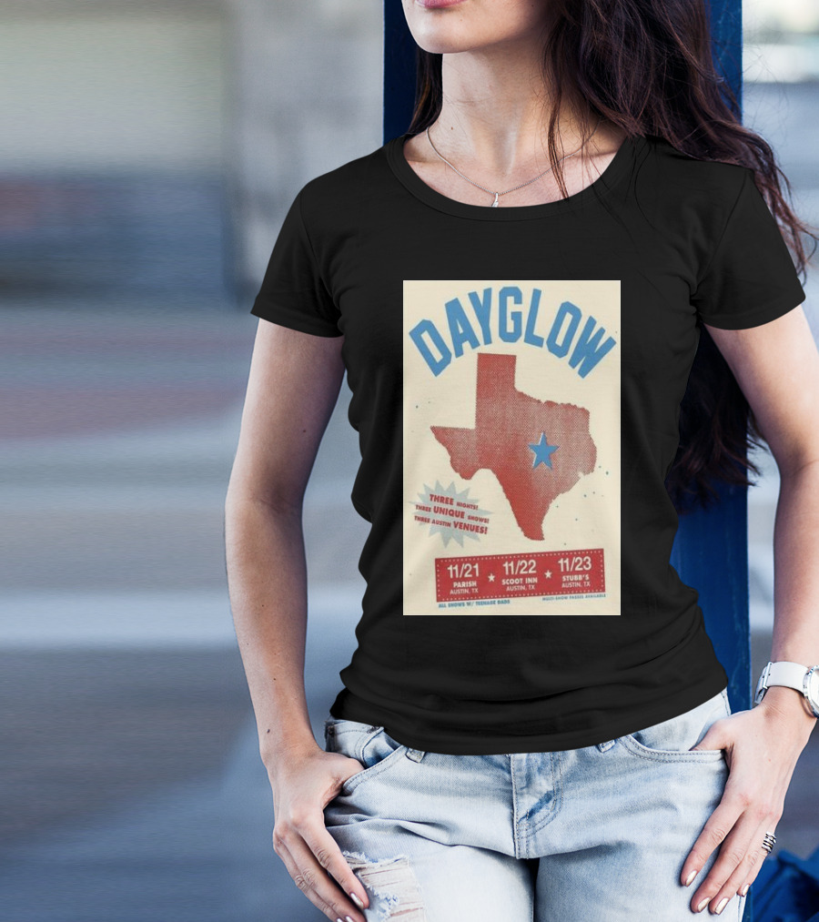 Dayglow Texas Tour Austin Parish Scoot Inn Stubbs November 21-23 T-Shirt