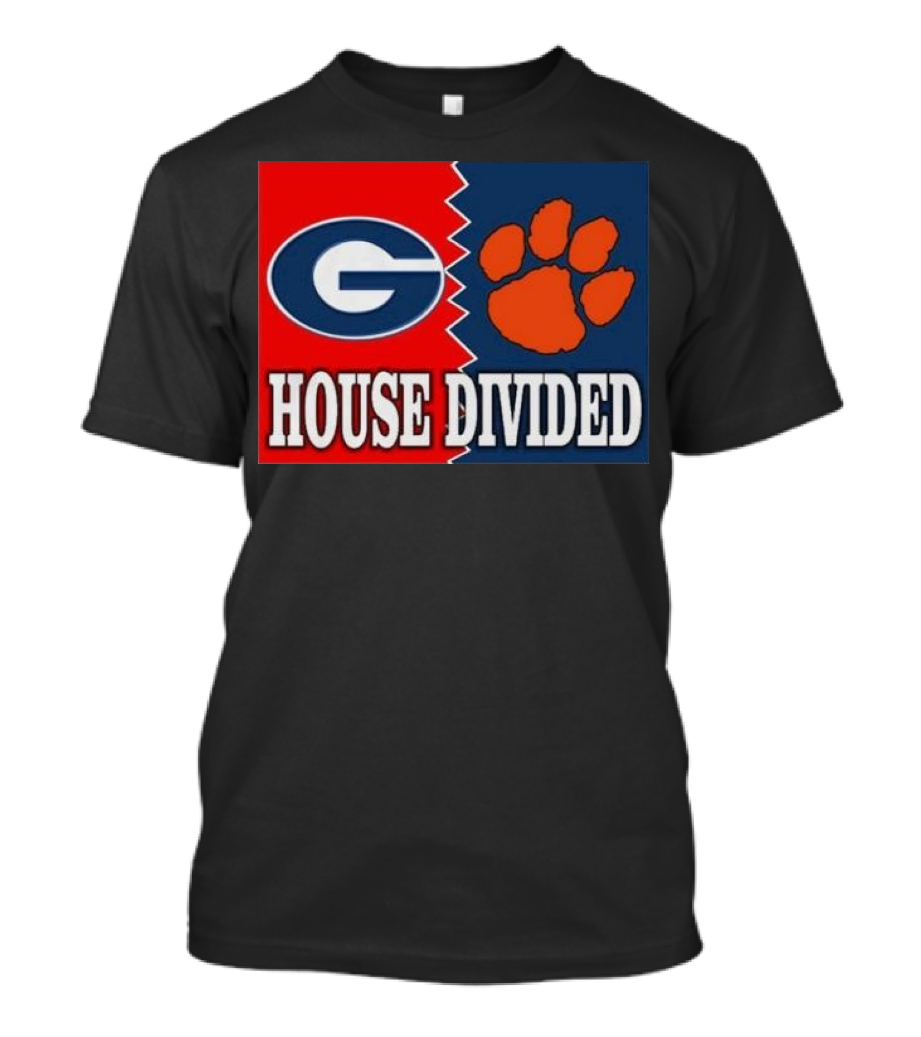 Georgia Bulldogs Vs Clemson Tigers House Divided Rivalry T-Shirt