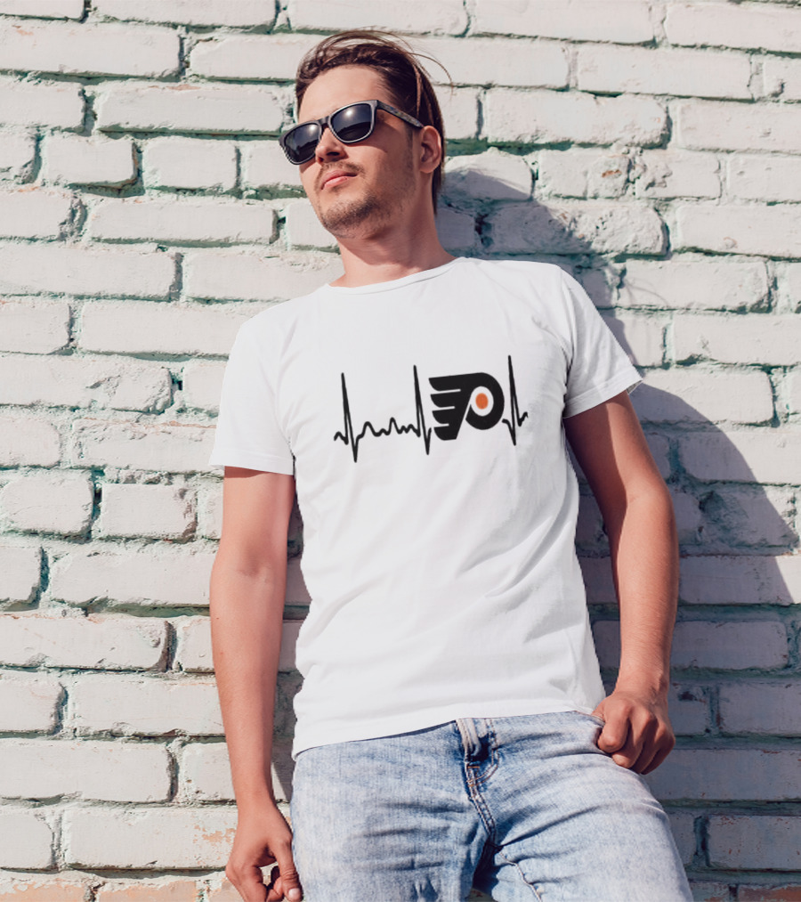 Philadelphia Flyers Heartbeat Logo Hockey T-Shirt