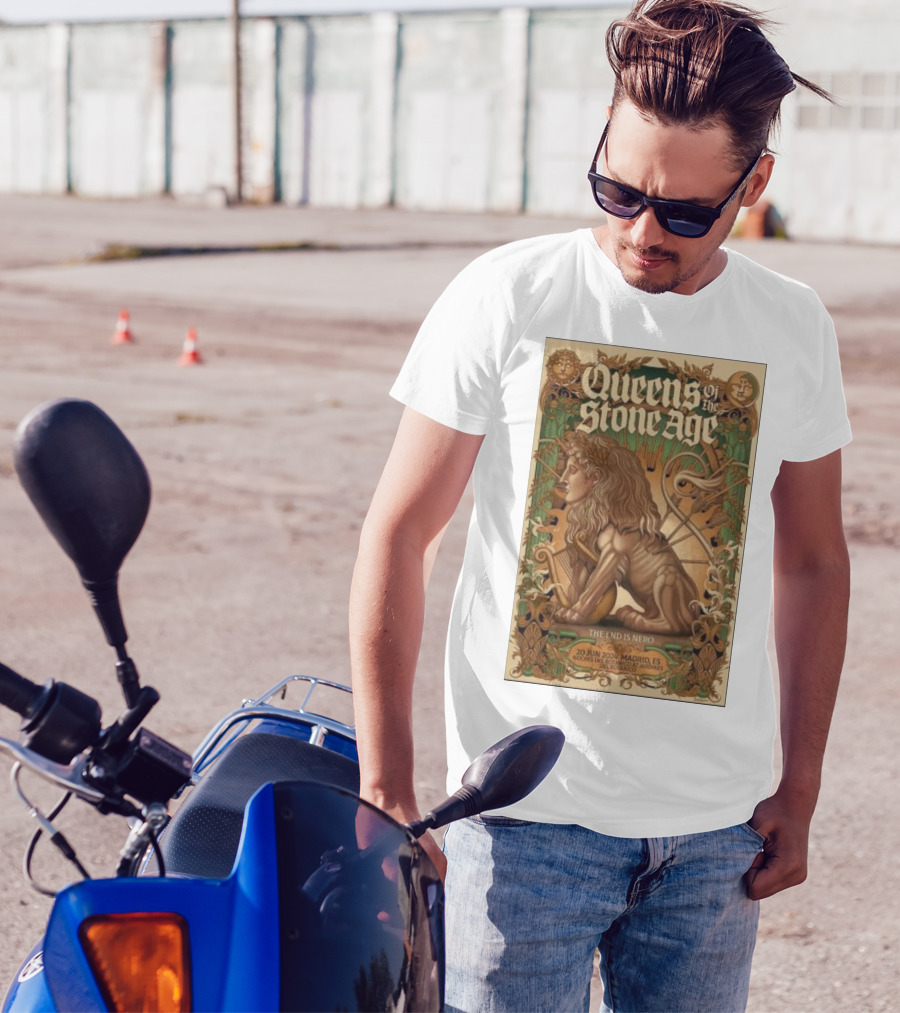 Queens Of The Stone Age The End Is Nero 20 Jun 2024 Madrid ES Real Botanical Garden Concert T-Shirt
