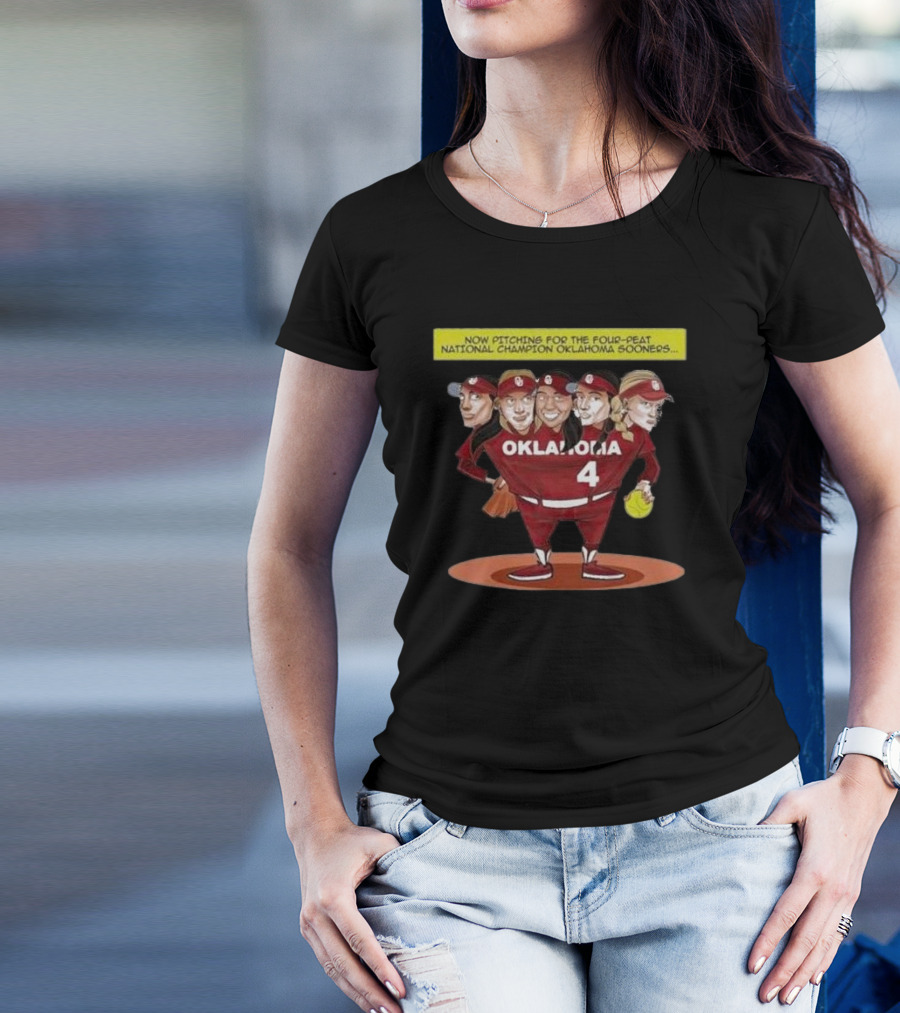 Oklahoma Sooners Softball Four-Peat National Champion T-Shirt