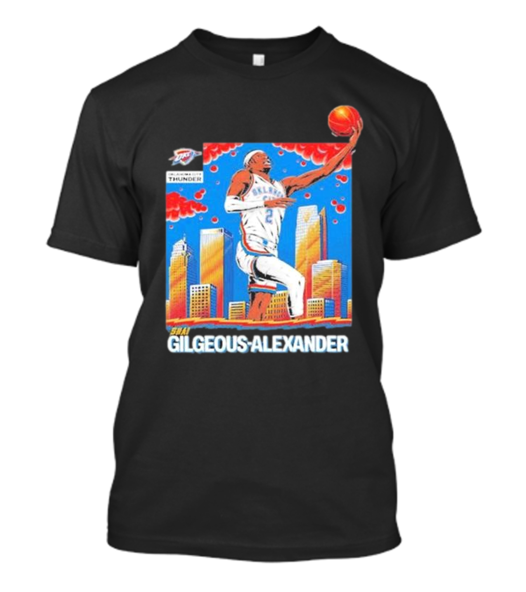 Oklahoma Thunder Gilgeous-Alexander Skyline Basketball City Playoff SGA T-Shirt
