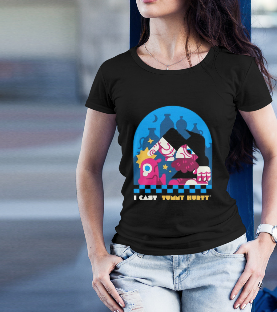 I Cast Tummy Hurty The Forbidden Spell Potion Bottles Stars T-Shirt
