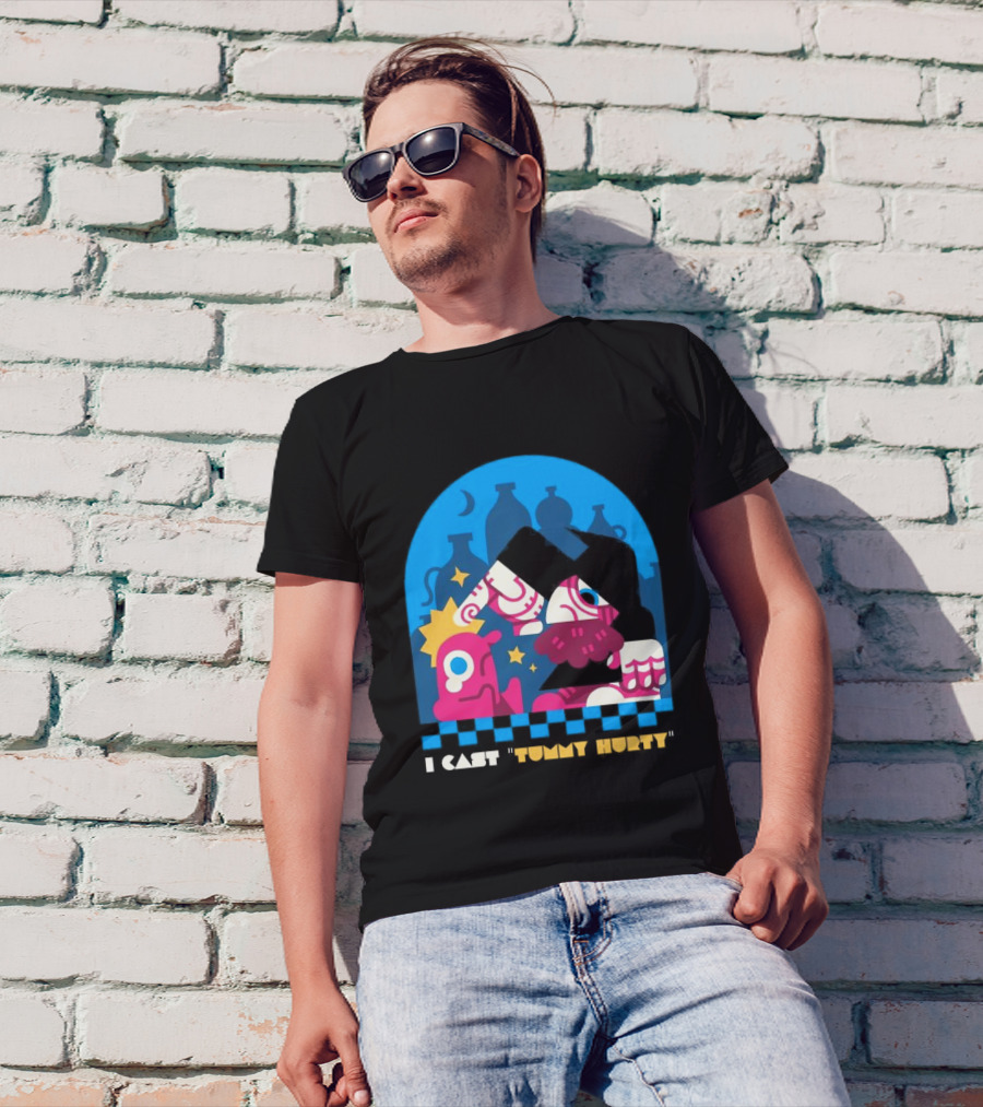 I Cast Tummy Hurty The Forbidden Spell Potion Bottles Stars T-Shirt